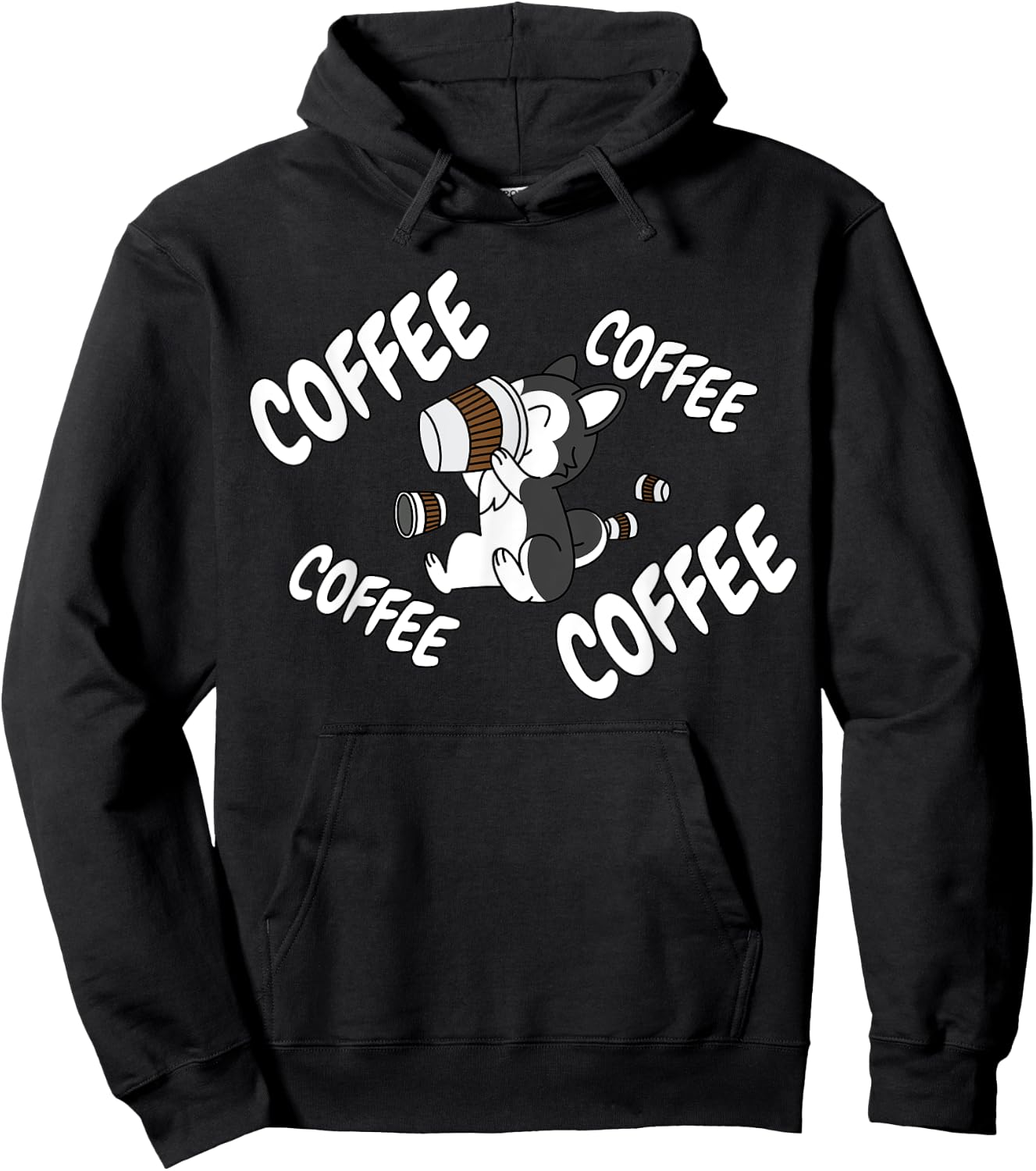 Coffee Husky Dog Women Hoodie - Hoodie | Black