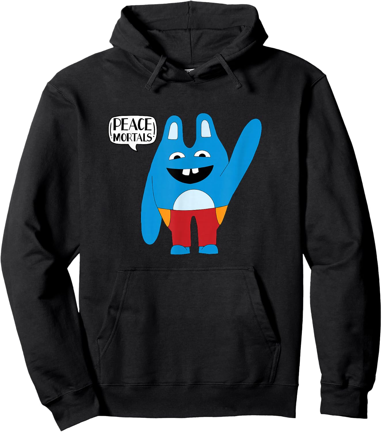 Bingo Bronson Peace Mortals Funny Blue Mascot Animal Hoodie - Hoodie | Black