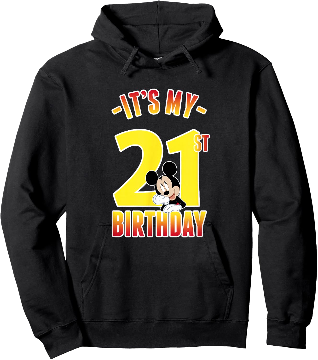 Disney Mickey Mouse It's My 21st Birthday Gradient Portrait Hoodie - Hoodie | Black