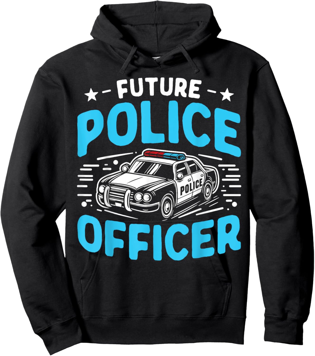 FUTURE POLICE OFFICER Design for Kids - Police Car Graphic Hoodie - Hoodie | Black