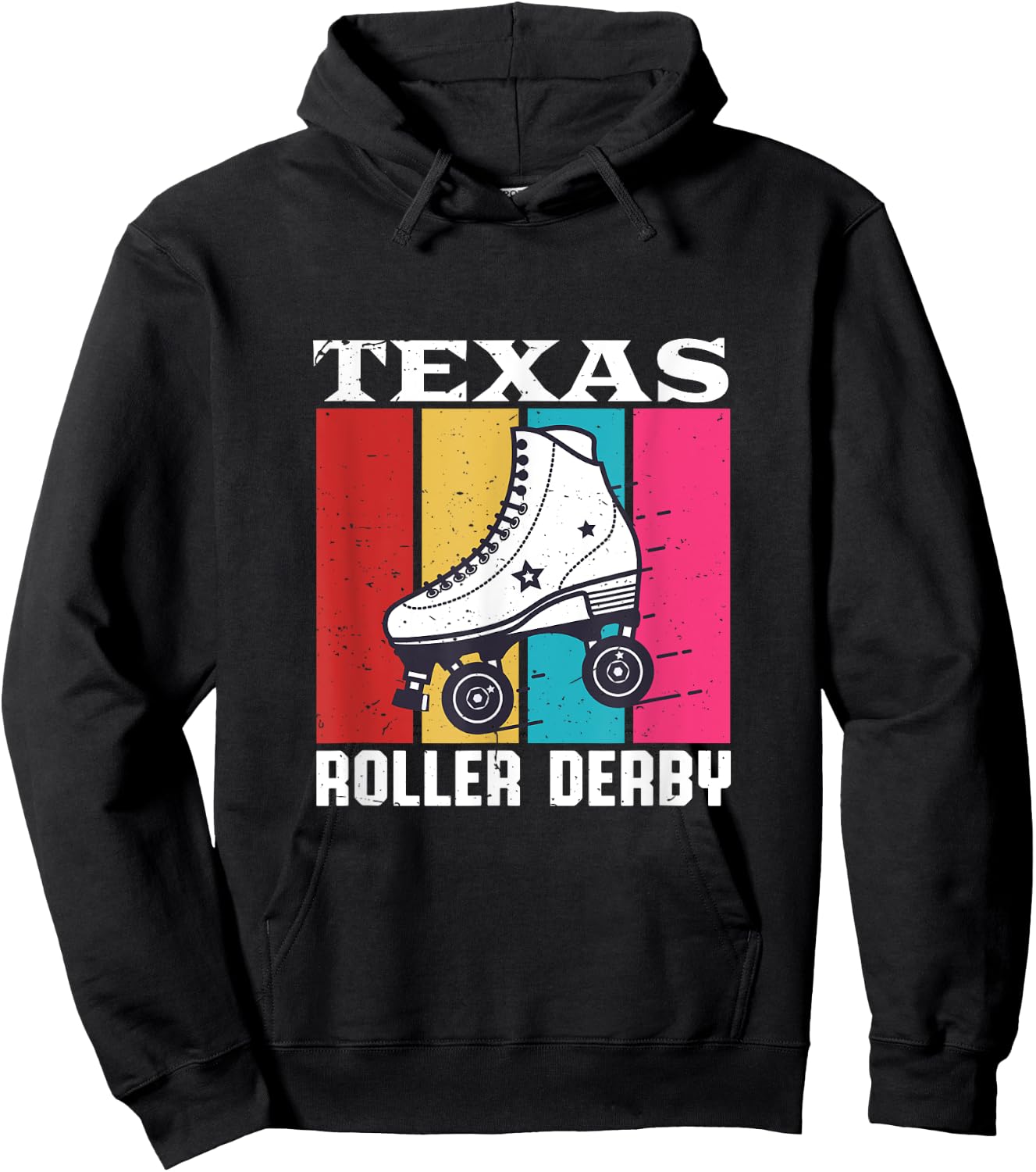 Vintage Retro Texas Roller Derby Women Roller Skating Hoodie - Hoodie | Black