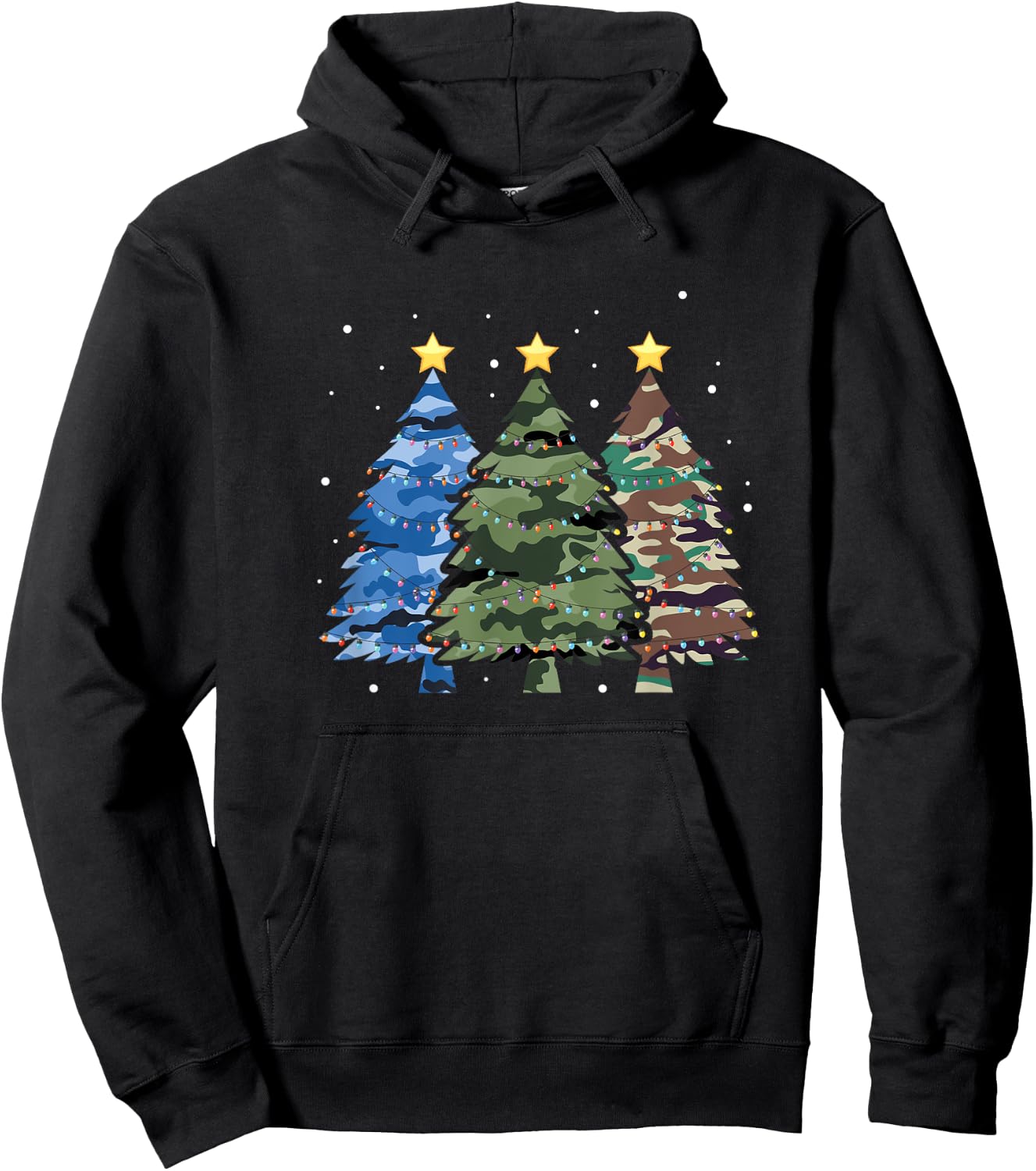 Christmas Tree Camo Camouflage Hoodie - Hoodie | Black