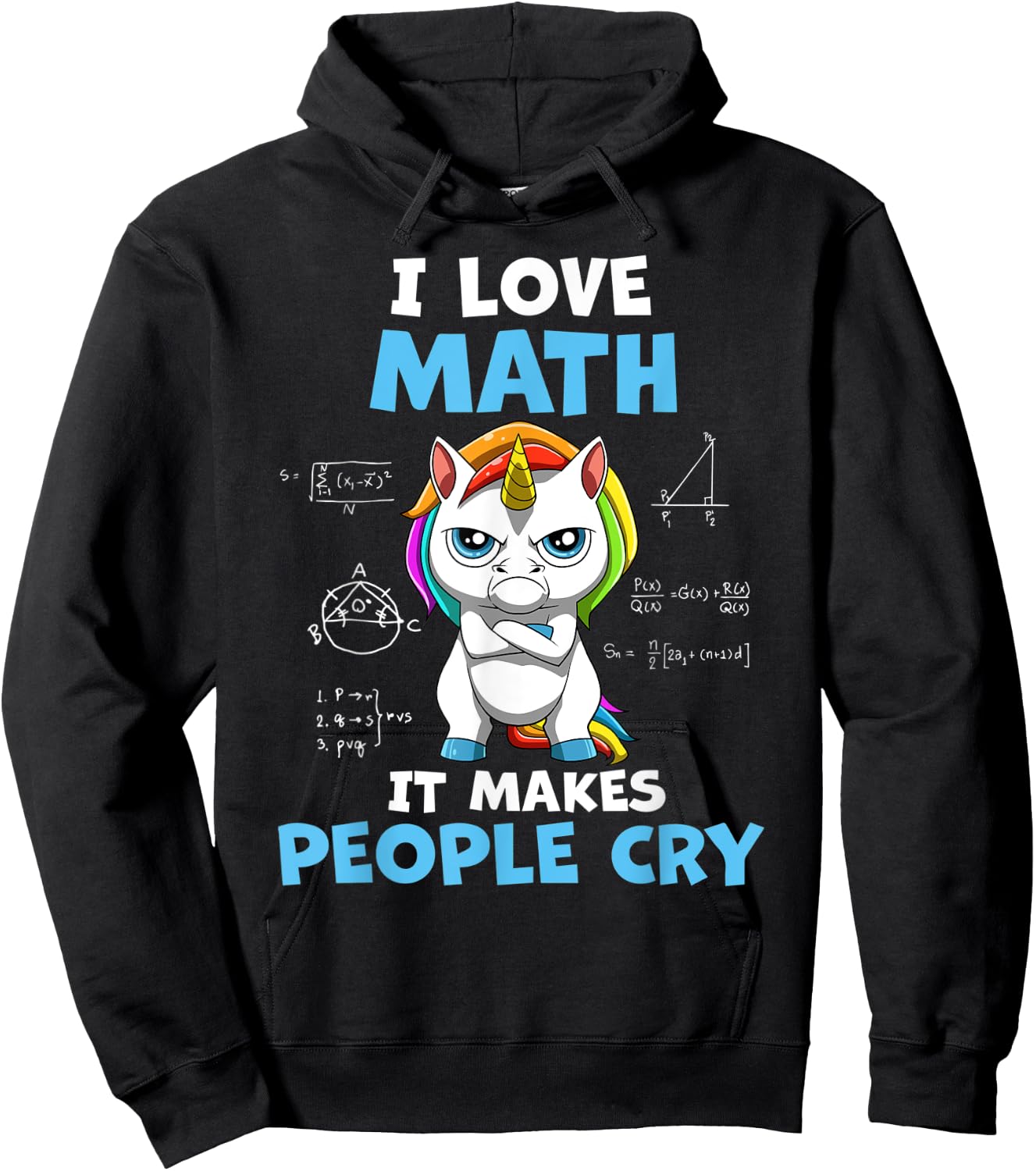 I Love Math It Makes People Cry Funny Math Teacher Women Kids Hoodie - Hoodie | Black