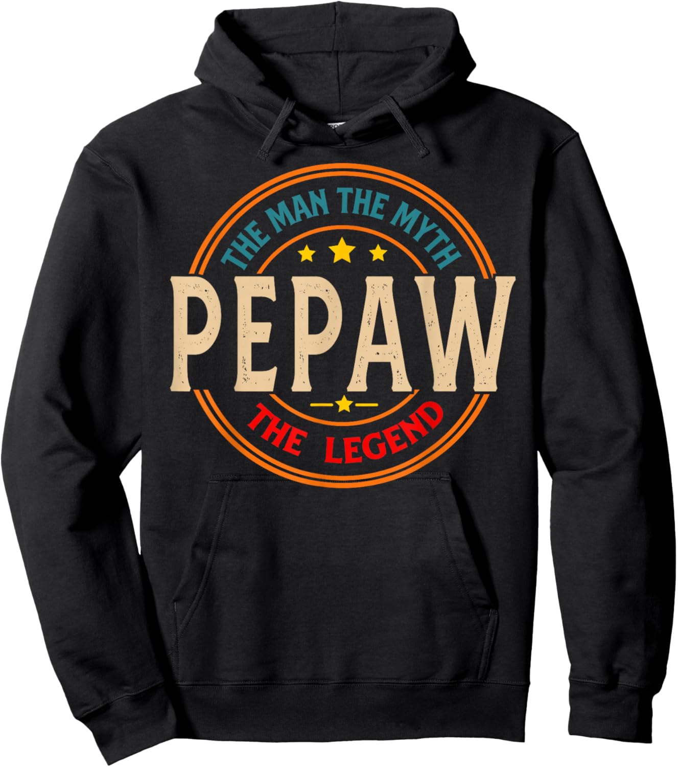 PEPAW The Legend The Man, Funny PEPAW Fathers Day Hoodie - Hoodie | Black