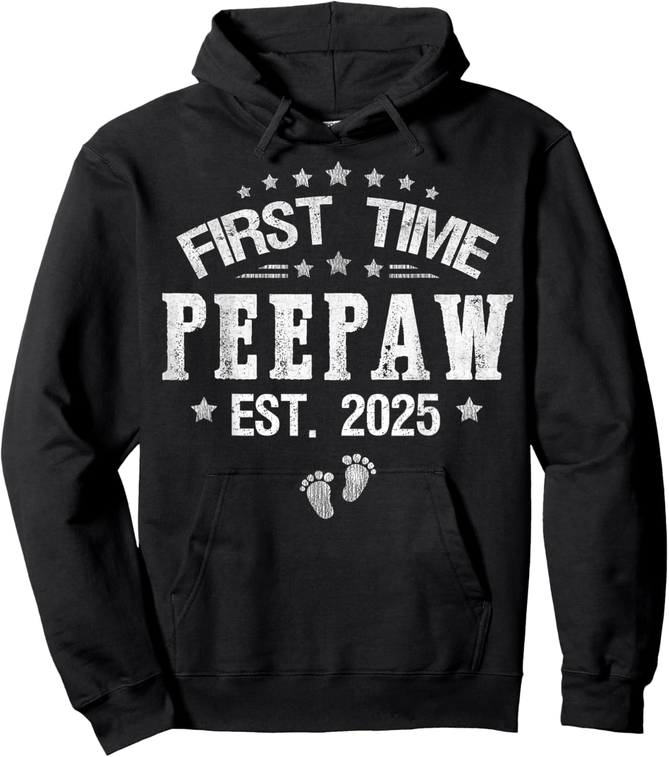 First time Peepaw est.2025 Father's Day Promoted To Peepaw Hoodie - Hoodie | Black