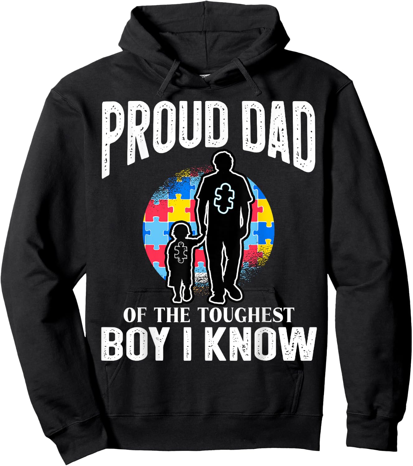 Autism Awareness for Proud Dad Support Autistic Kids Hoodie - Hoodie | Black
