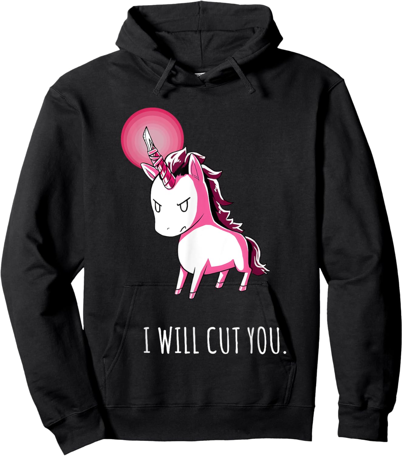 I Will Cut You Stabby Unicorn Funny Hoodie - Hoodie | Black
