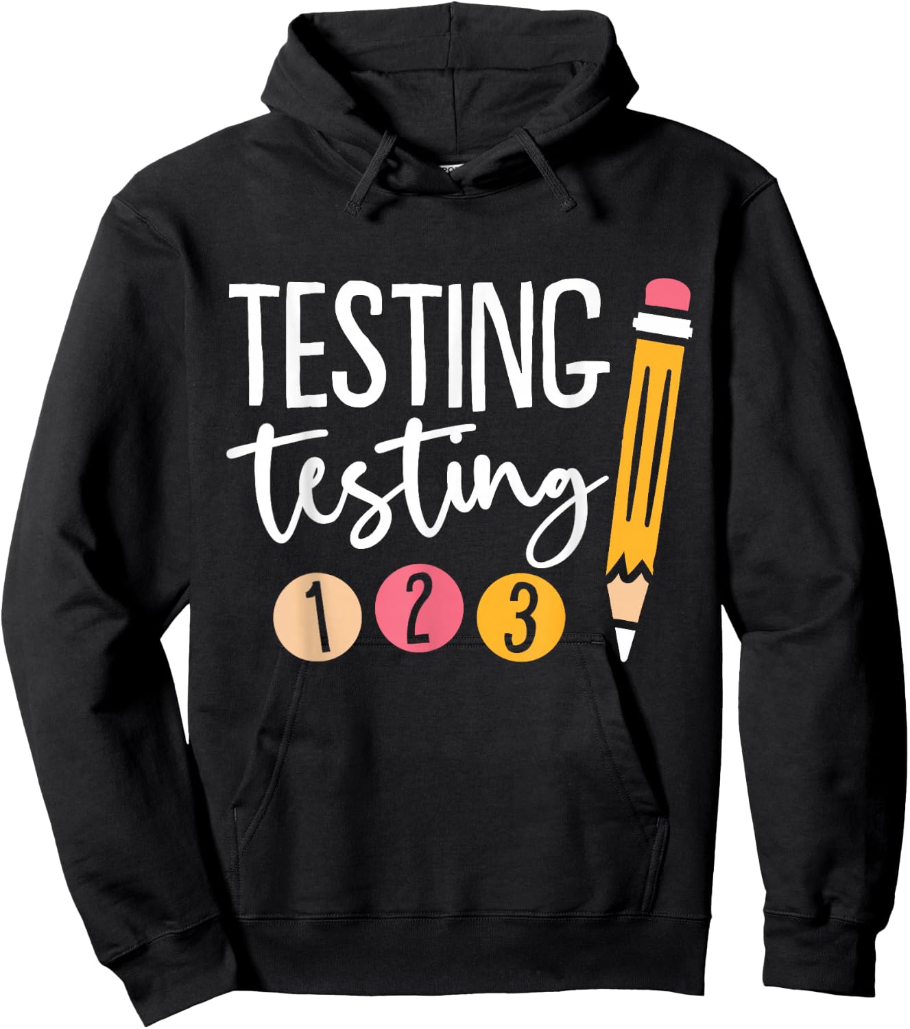 Testing Testing 123 Cute Test Day Small Hoodie - Hoodie | Black