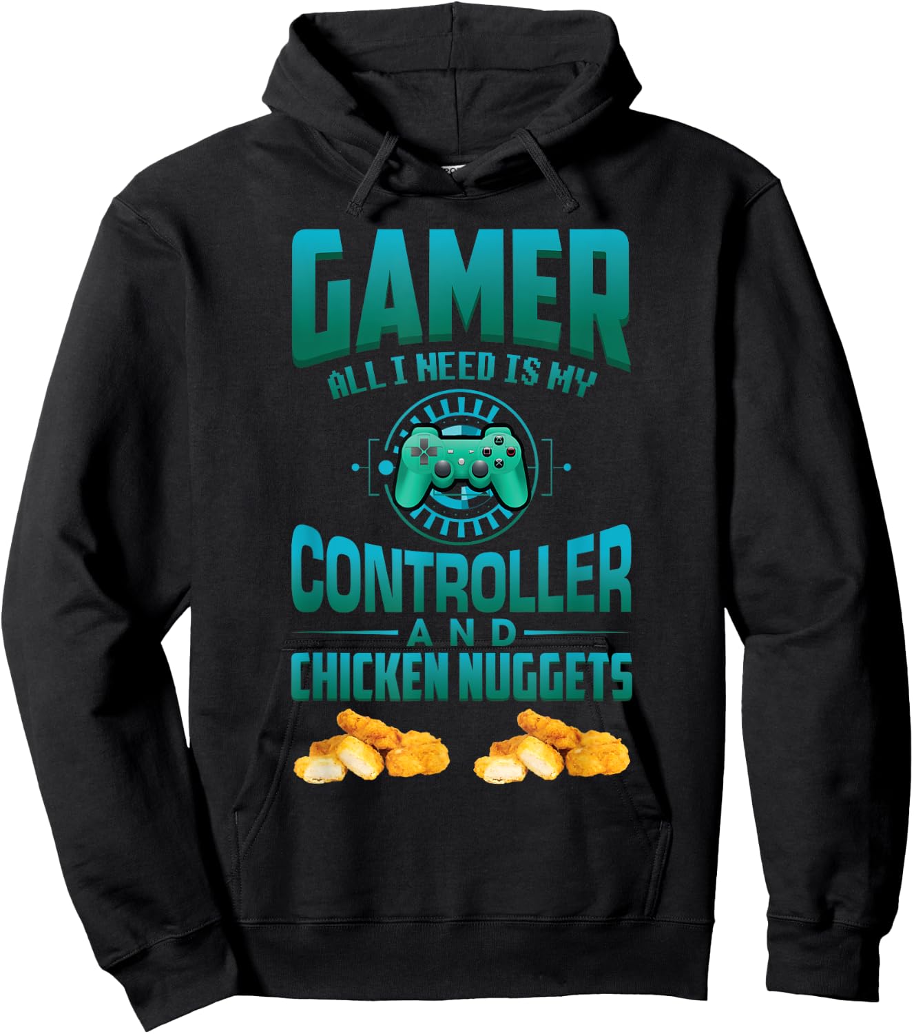Gamer for Kids Adults Video games Chicken nuggets Hoodie - Hoodie | Black