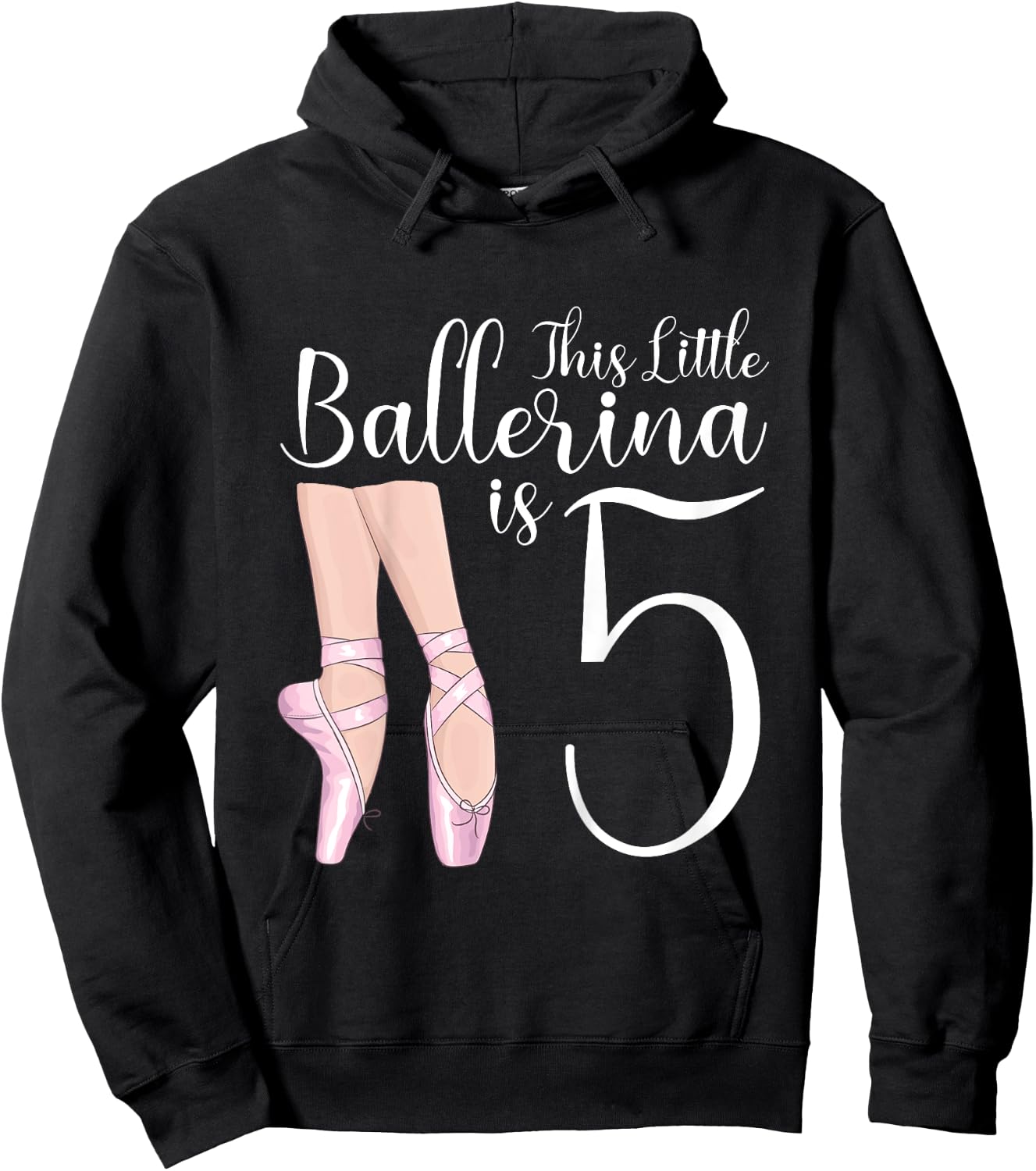 5 Year Old Ballerina Birthday Party Dance Ballet 5th Gift Hoodie - Hoodie | Black
