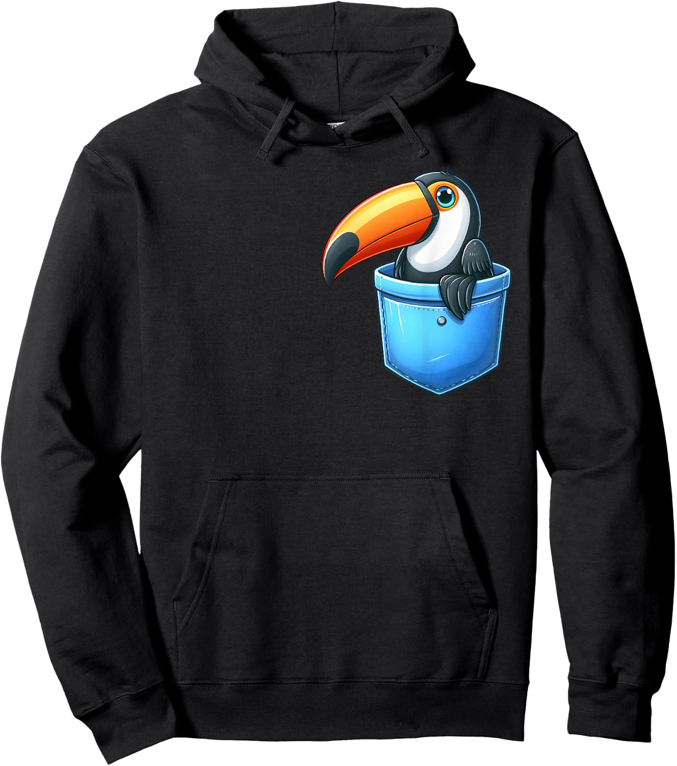 Adorable Toucan in Pocket for Kids, Boys, Girls, Women Hoodie - Hoodie | Black