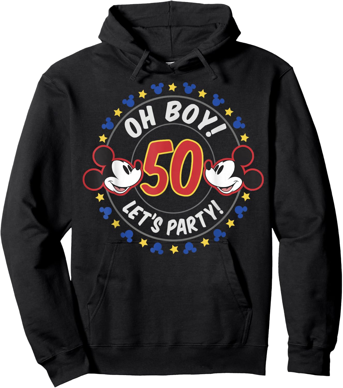 Disney Mickey and Friends Oh Boy Let's Party 50th Birthday Hoodie - Hoodie | Black