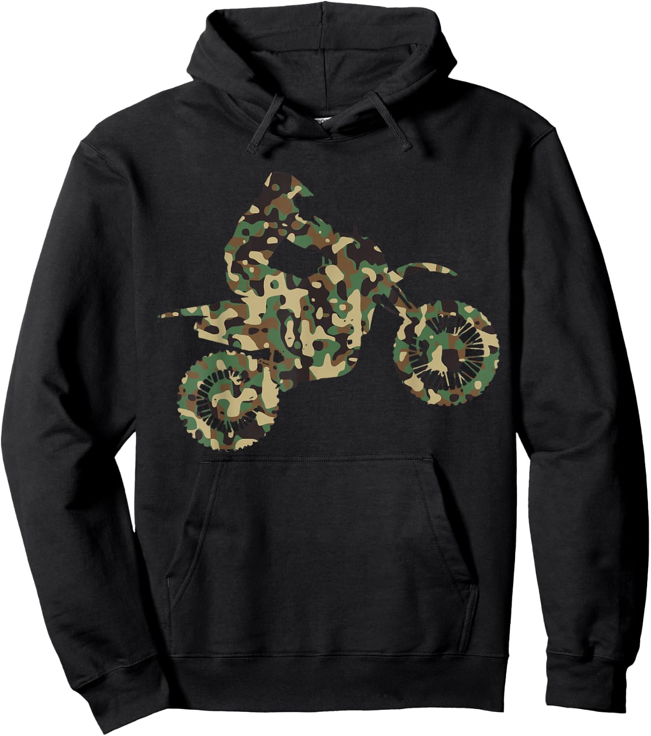Motocross MX Enduro Motorcycle Camouflage Gift Hoodie - Hoodie | Black