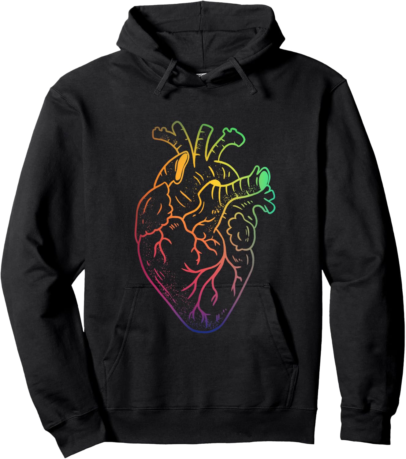 Human heart rainbow colour pride Hoodie - Hoodie | Black