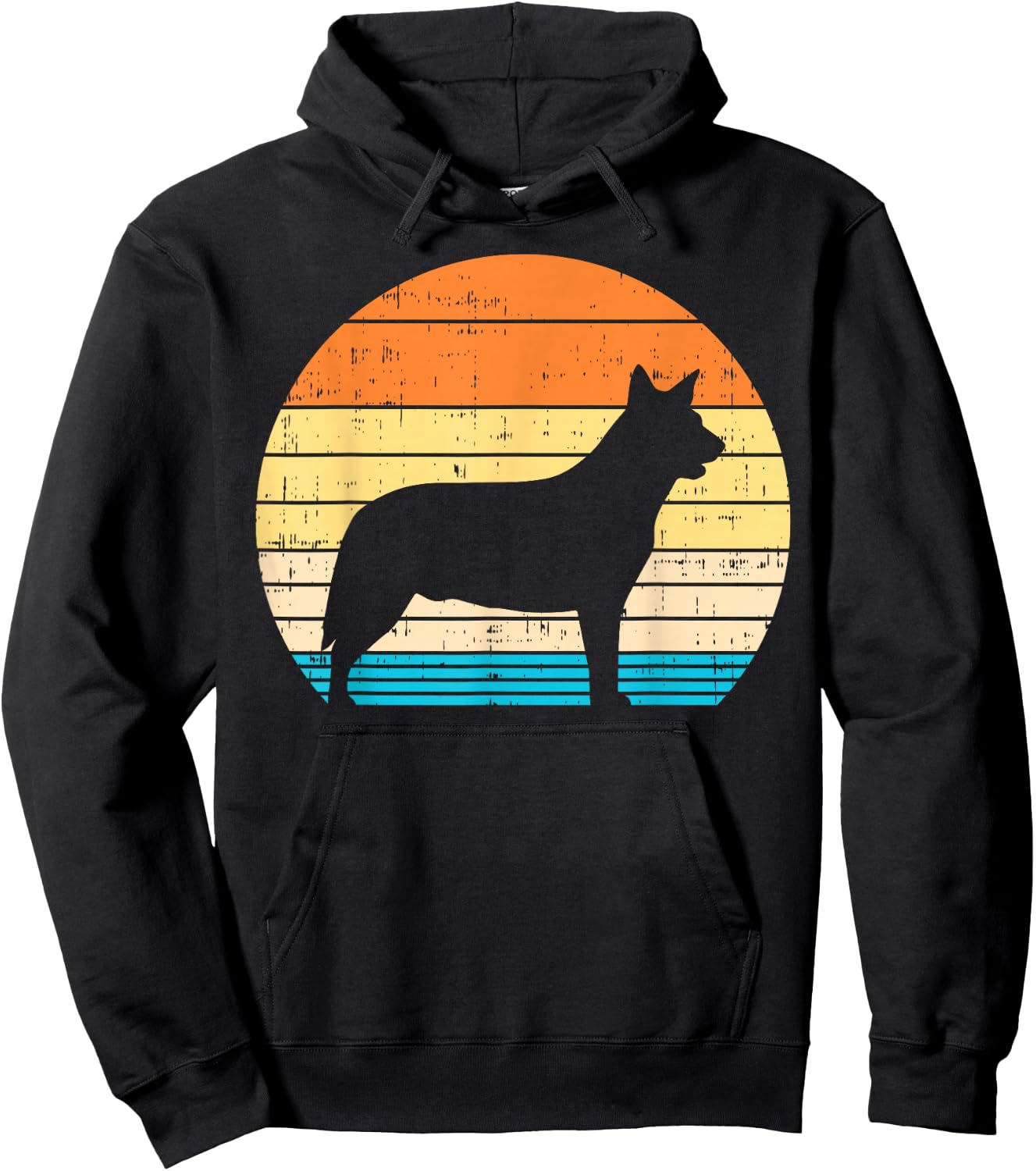Heeler Australian Cattle Dog Retro Blue Red Animal Pet Gift Hoodie - Hoodie | Black