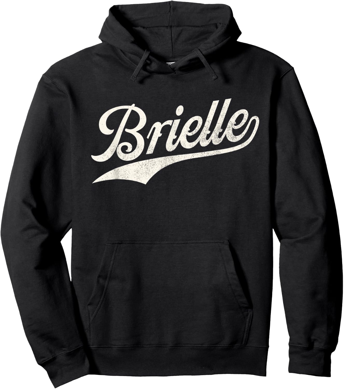 Brielle Name, Retro Vintage Brielle Given Name Distressed Hoodie - Hoodie | Black