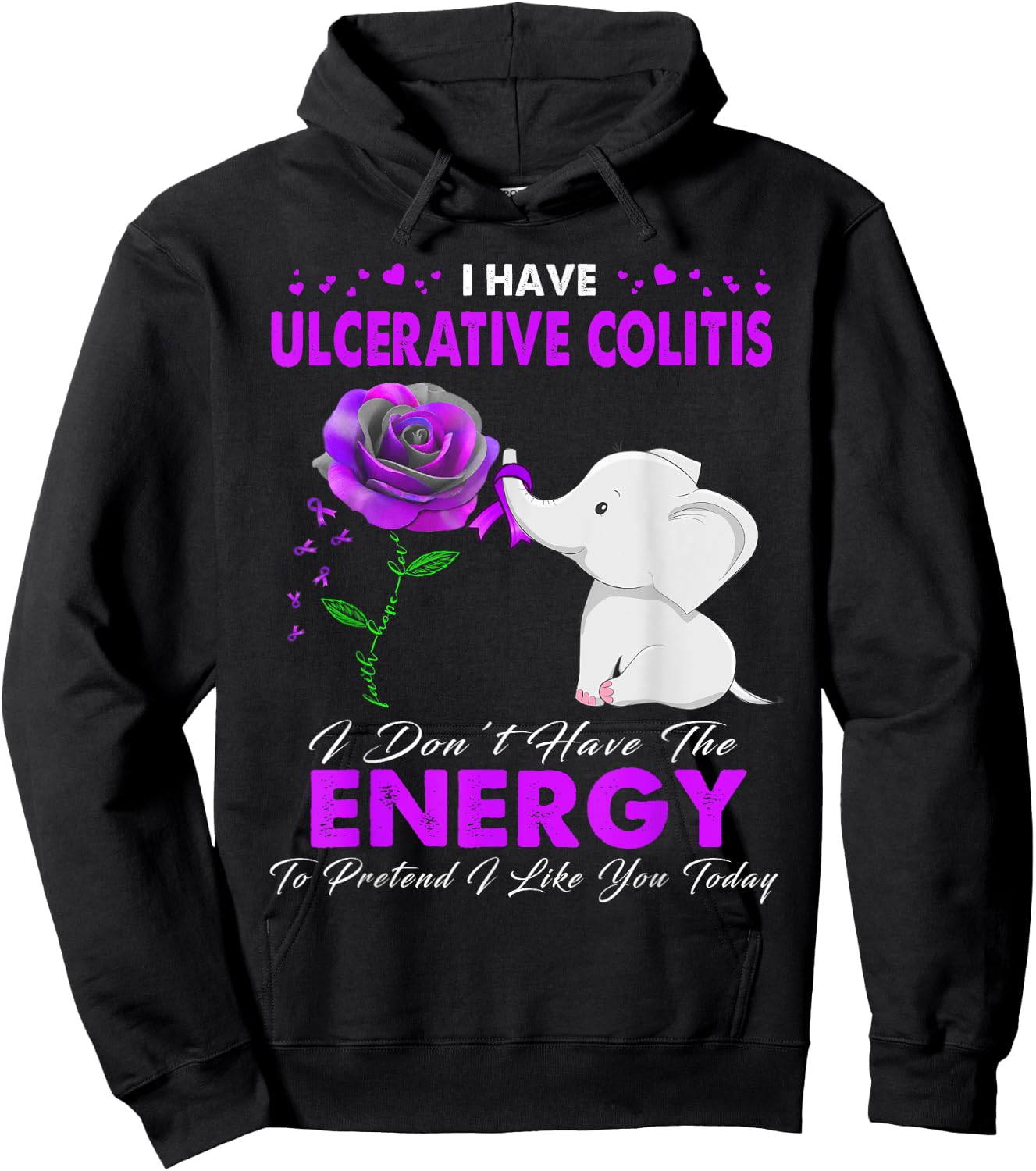 I have Ulcerative Colitis Awareness Hoodie - Hoodie | Black