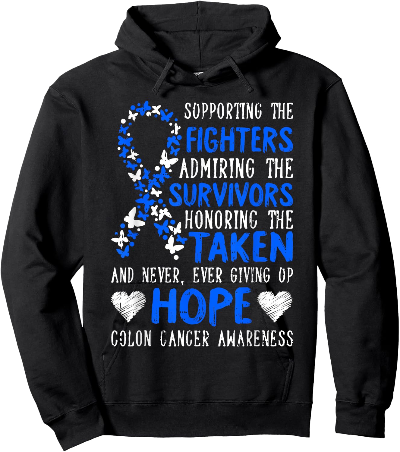 Colon Cancer Awareness Gifts Colonoscopy Survivor Fighter Hoodie - Hoodie | Black