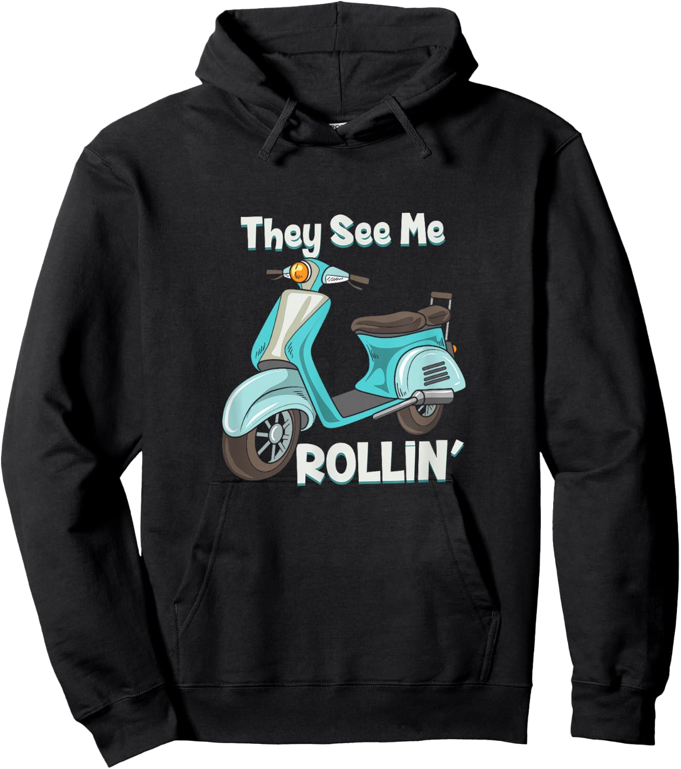 They See Me Rollin' - Funny Cute Moped Hoodie - Hoodie | Black