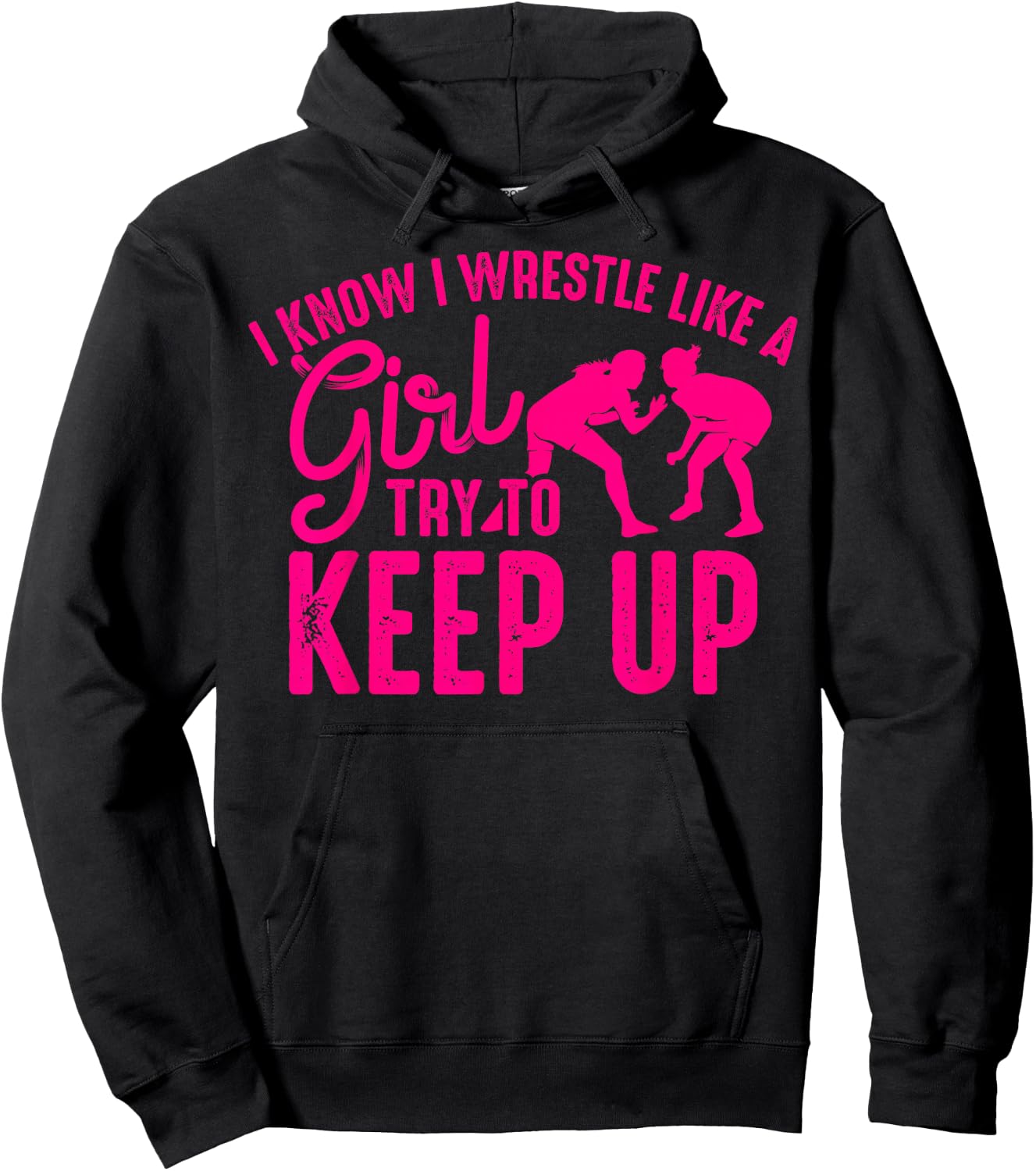 Funny Girl Wrestler Gift Cool Female Wrestling Lover Athlete Hoodie - Hoodie | Black