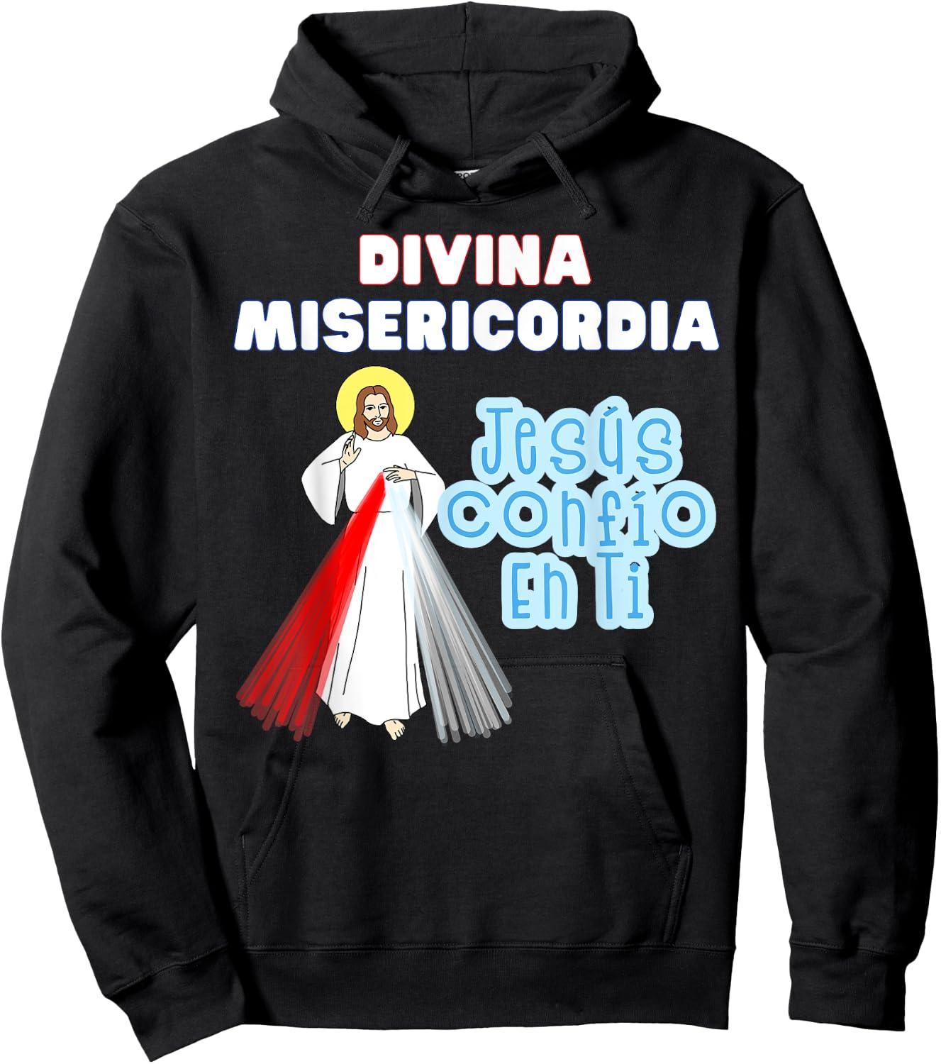 Jesús Confío En Ti Divine Mercy Spanish Catholic Kids Hoodie - Hoodie | Black
