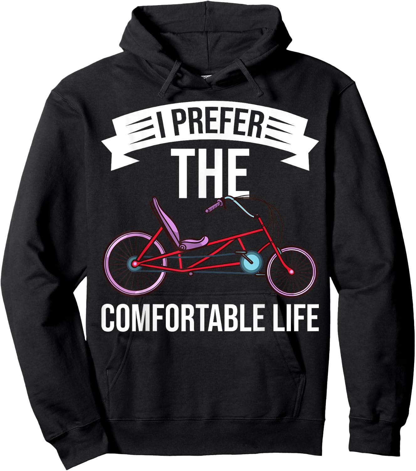Recumbent Bike Gift Bicycle Trike Biker Hoodie - Hoodie | Black