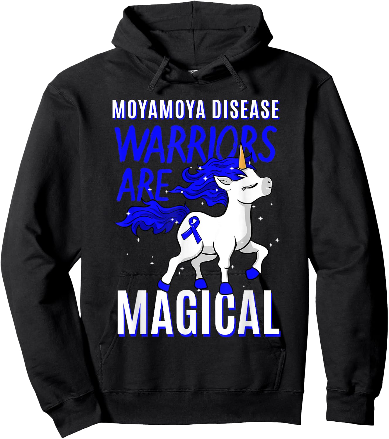 Moyamoya Disease Warrior Disorder Blood Vessel Unicorn Hoodie - Hoodie | Black