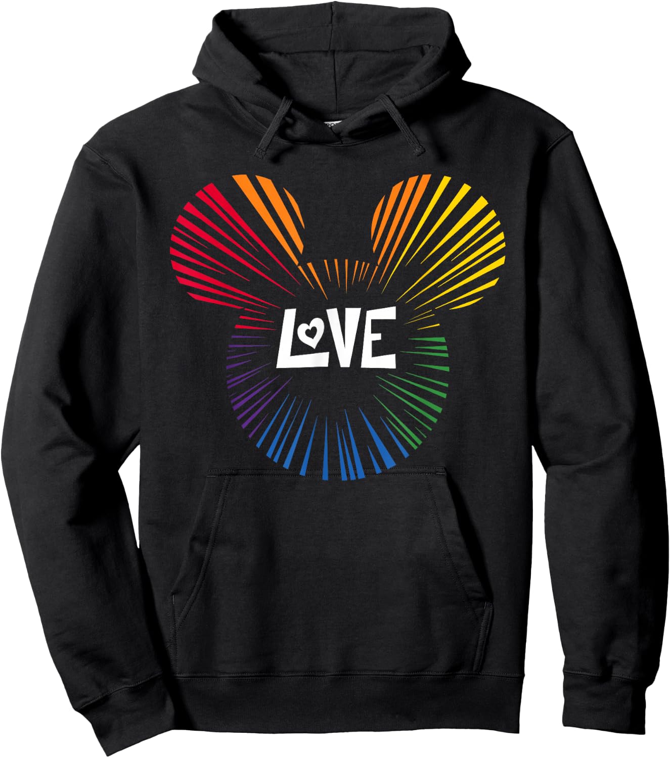 Disney Mickey Mouse Love Rainbow Hoodie - Hoodie | Black
