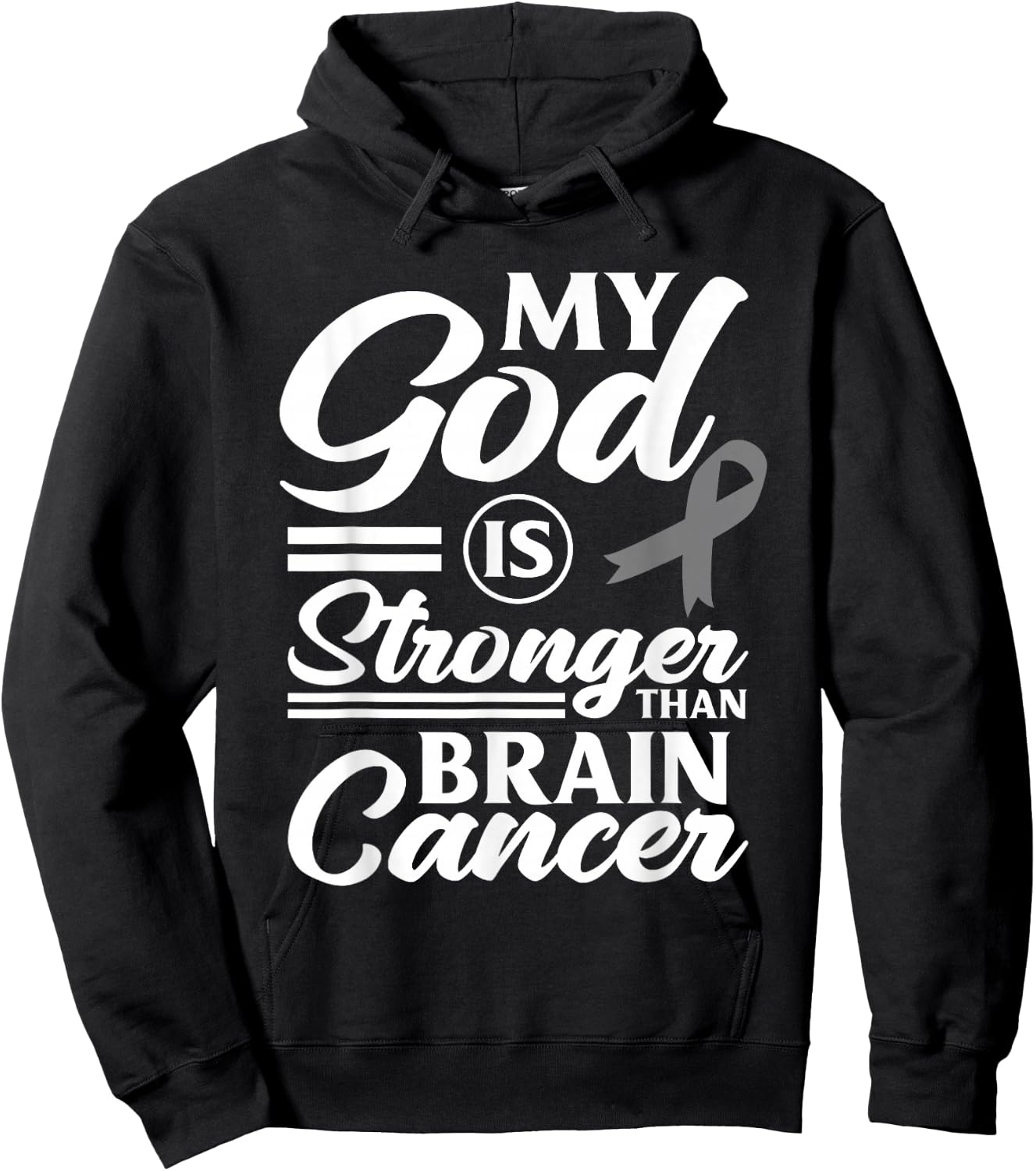 My God Is Stronger Than Brain Cancer Brain Tumor Warrior Hoodie - Hoodie | Black