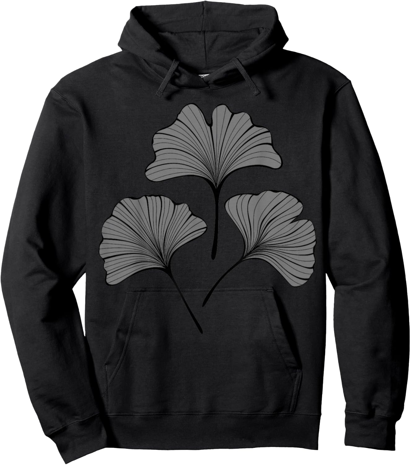 Leaves of Gingko Biloba Line Art Hoodie - Hoodie | Black