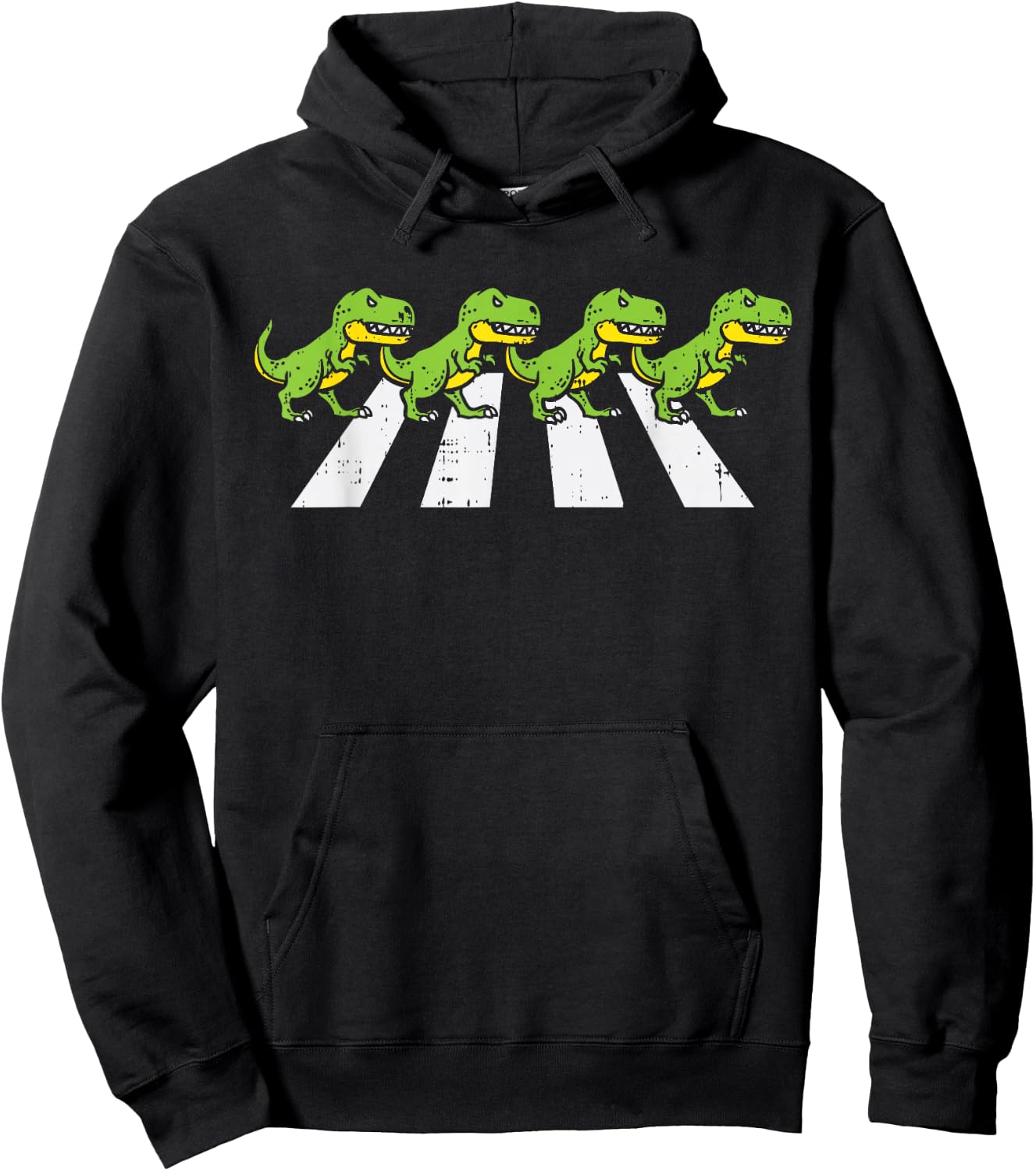 Trex Crossing Road Funny Crosswalk Pun Dinosaur Lover Gift Hoodie - Hoodie | Black