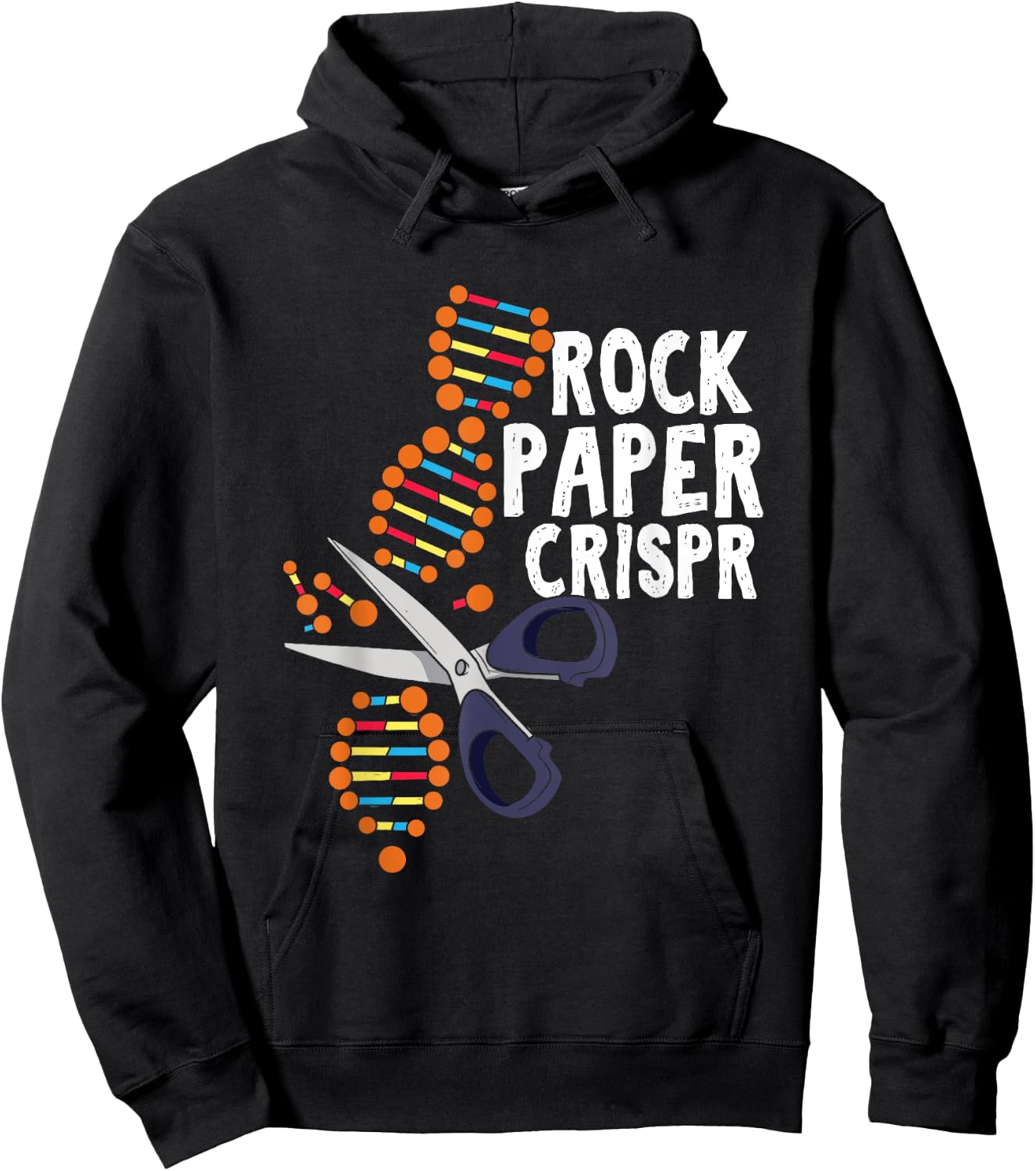 Rock Paper Crispr DNA Biologist Genetic Engineering Science Hoodie - Hoodie | Black