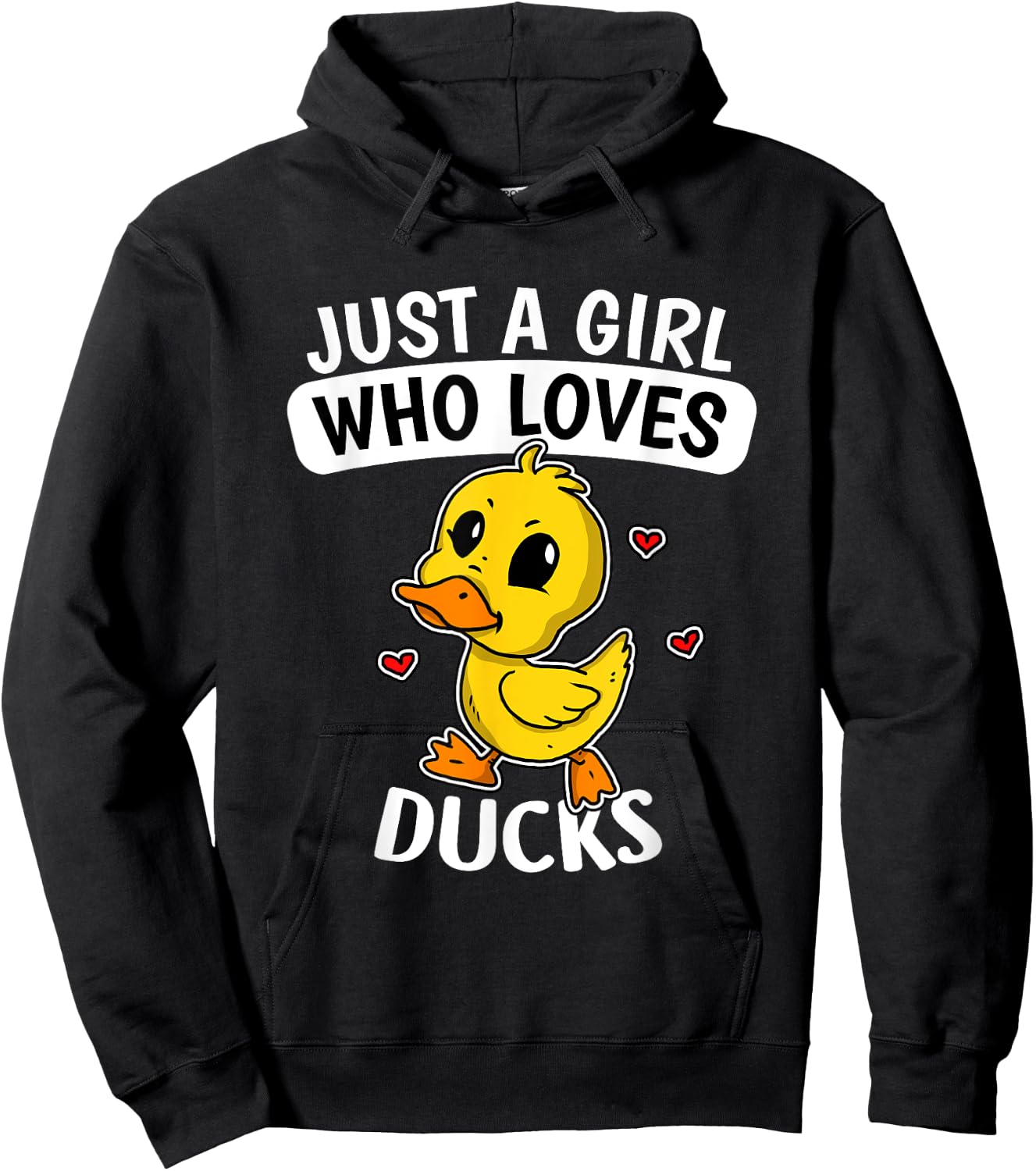 Just A Girl Who Loves Ducks Funny Duck Costume Hoodie - Hoodie | Black