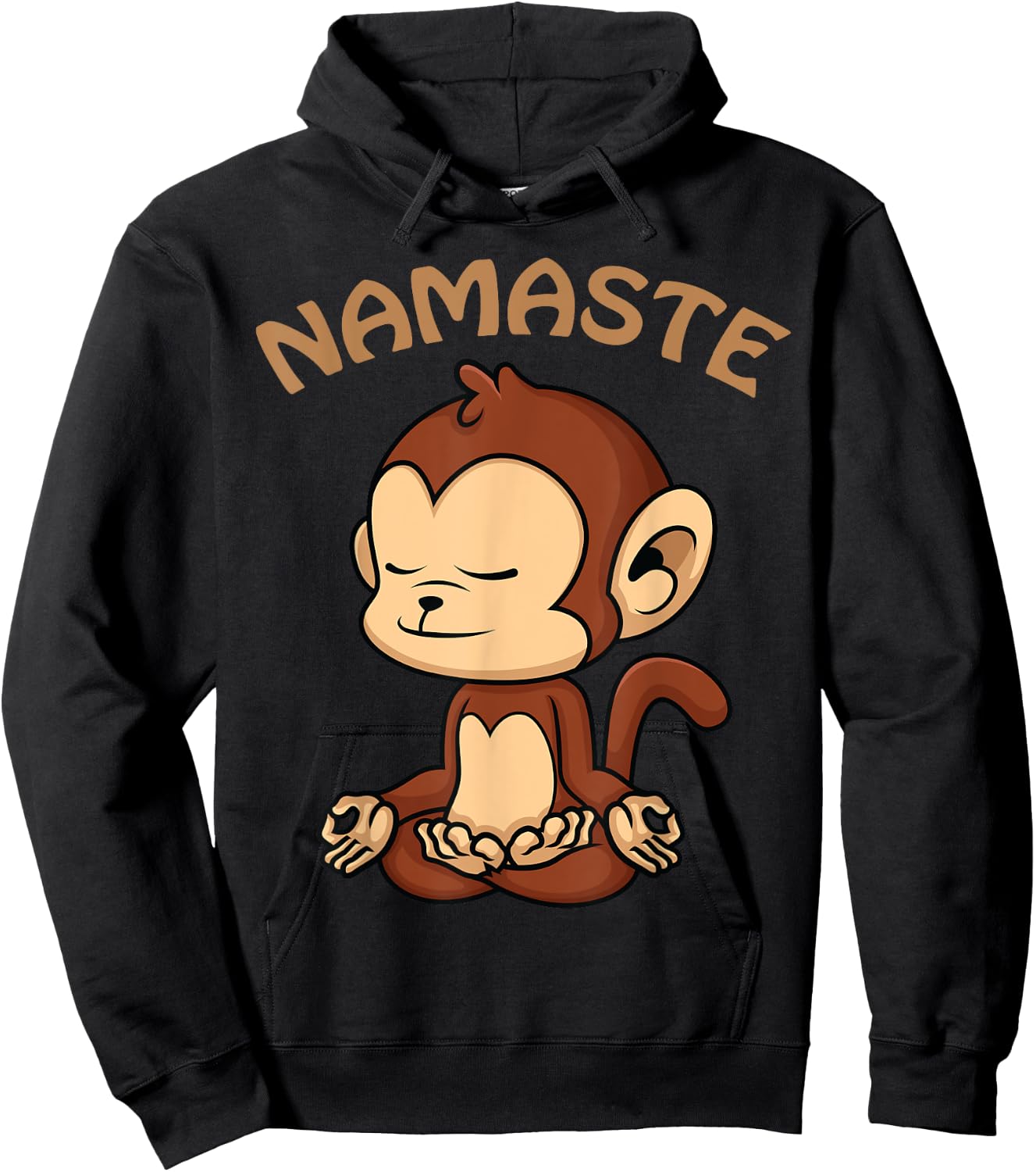 Monkey Yoga Shirt Funny Monkey Lovers Gift Cute Namaste Yoga Hoodie - Hoodie | Black