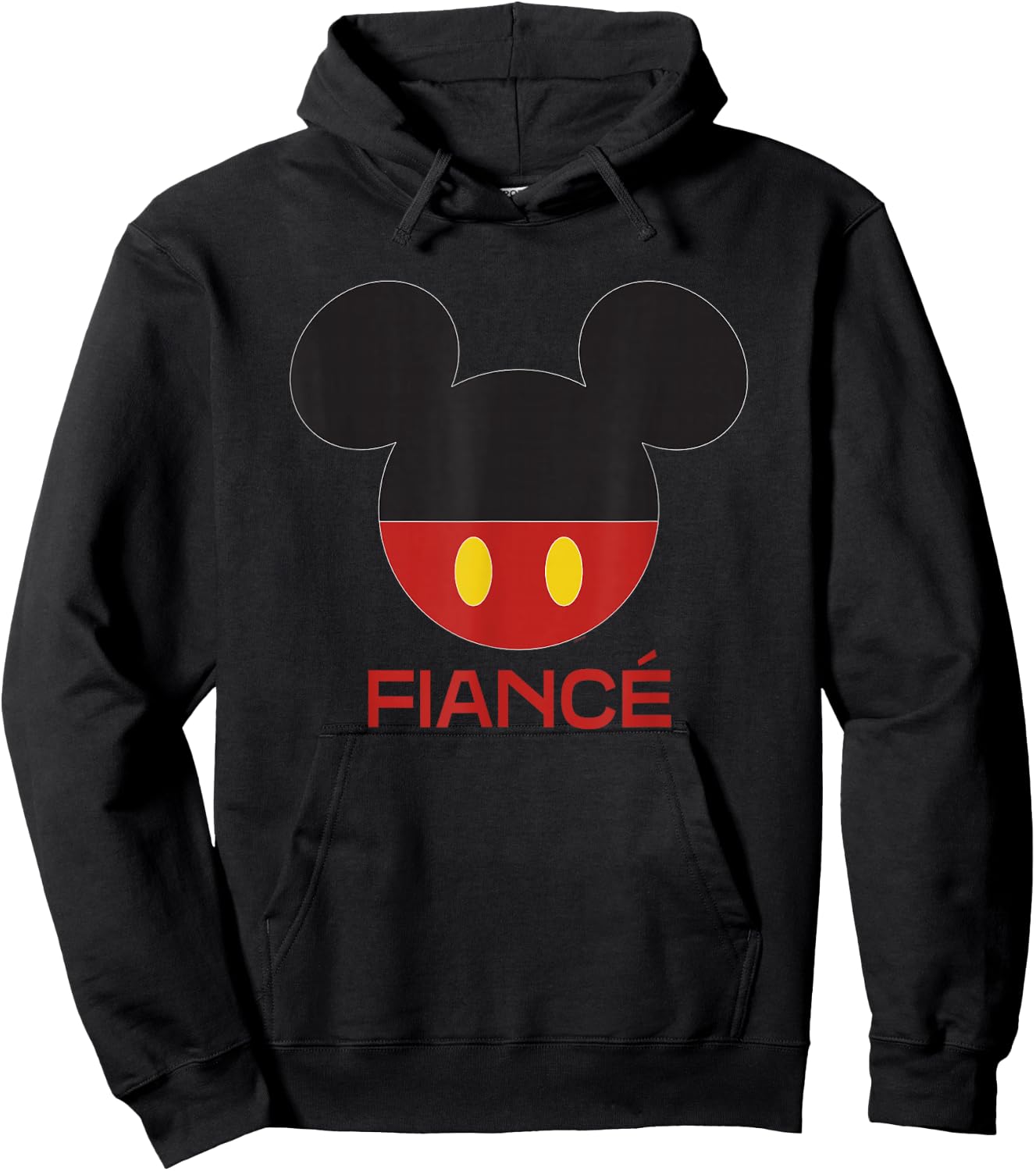 Disney Mickey Mouse Red Shorts Icon Fiancé Engagement Family Hoodie - Hoodie | Black