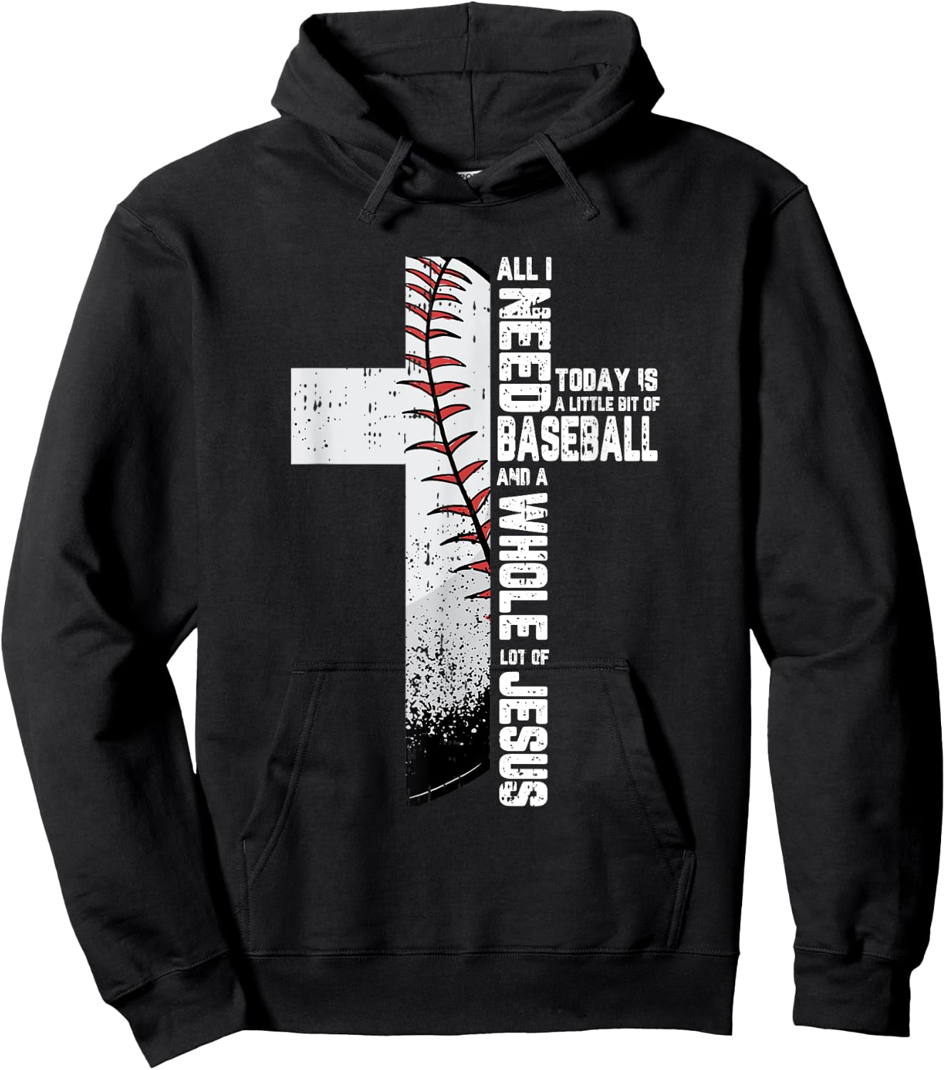 Baseball Cross Jesus Christian Quote Cool Sports Lover Gifts Hoodie - Hoodie | Black