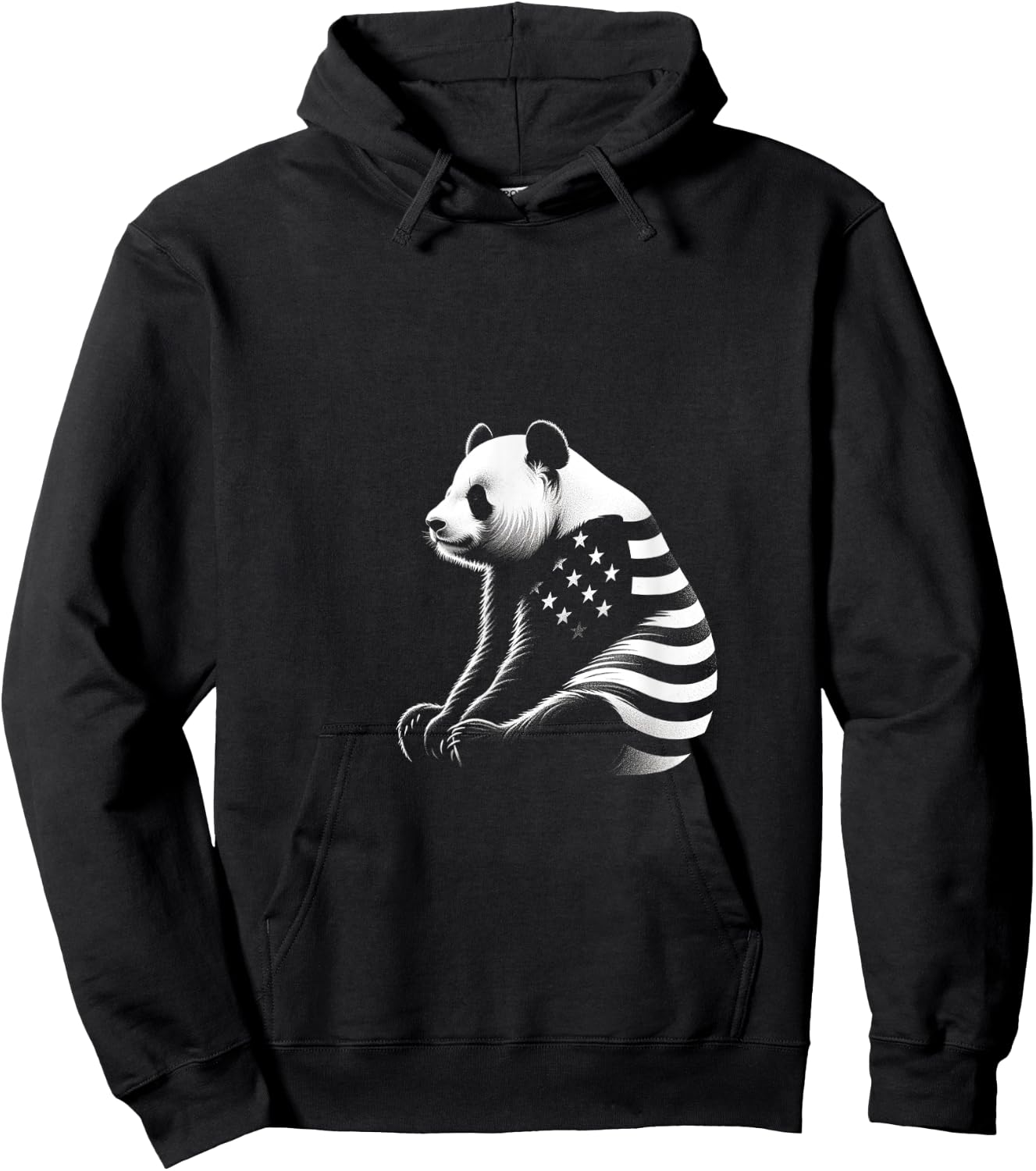 Panda American Flag USA Flag Men Hoodie - Hoodie | Black