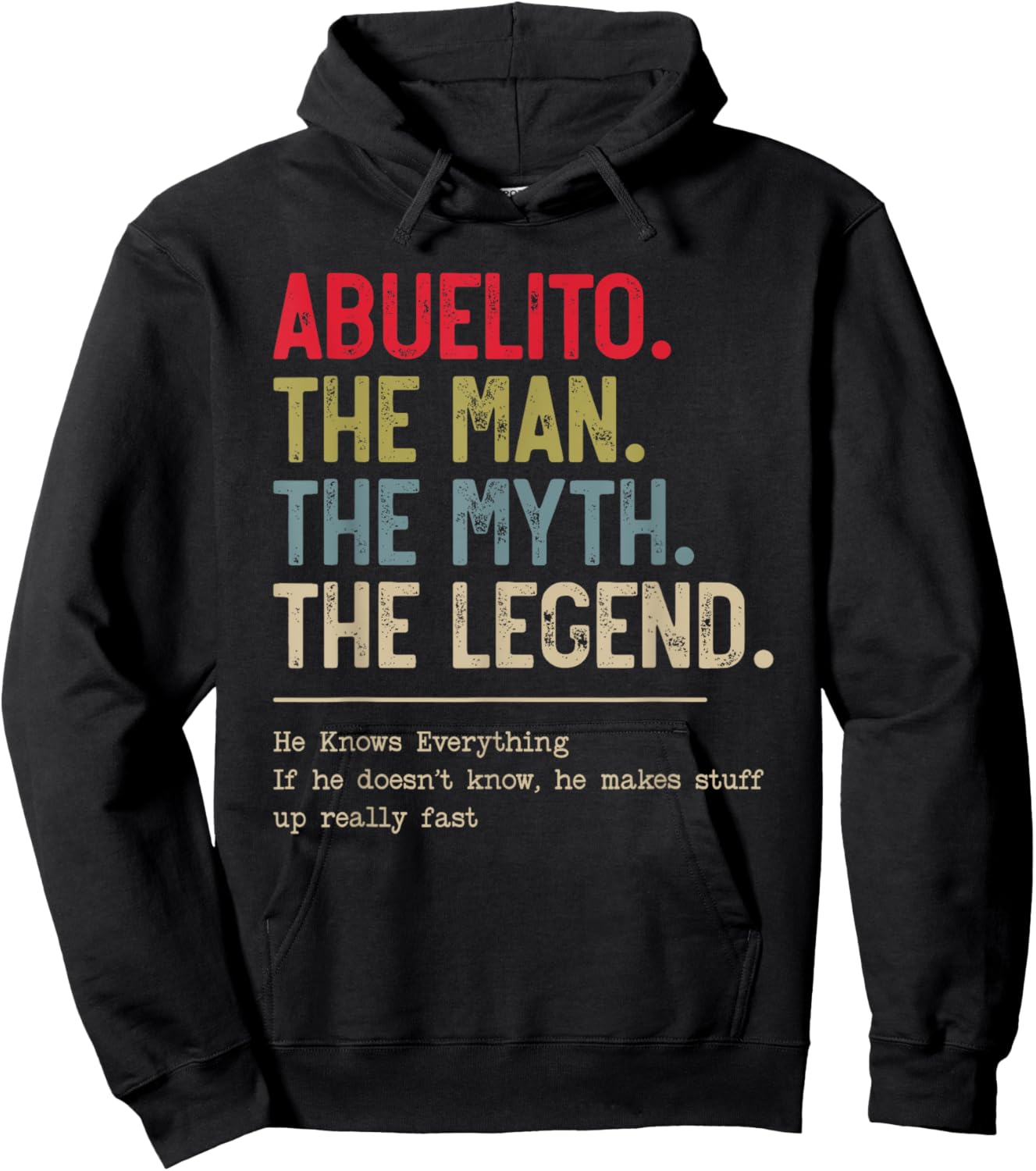 Abuelito The Man The Myth The Legend He Knows Everything Hoodie - Hoodie | Black