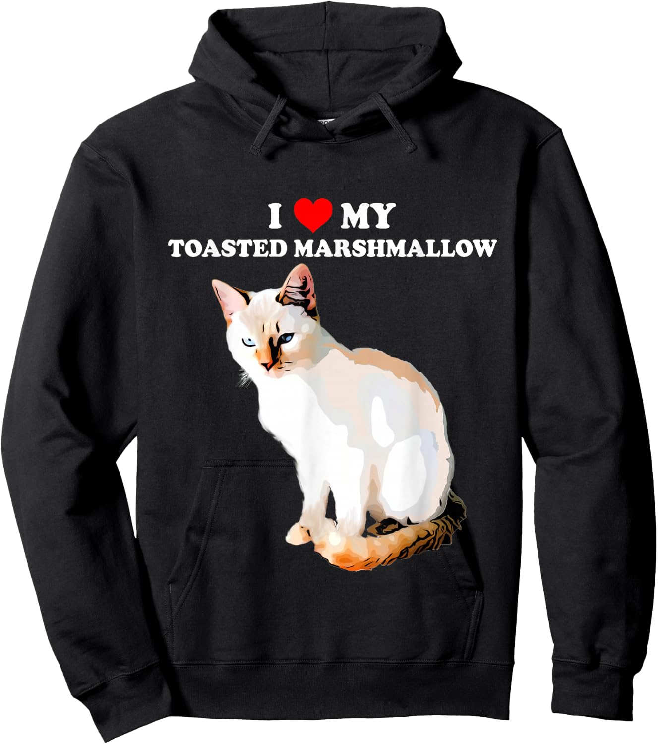 I Love My Toasted Marshmallow Flame Point Siamese Cat Kitten Hoodie - Hoodie | Black