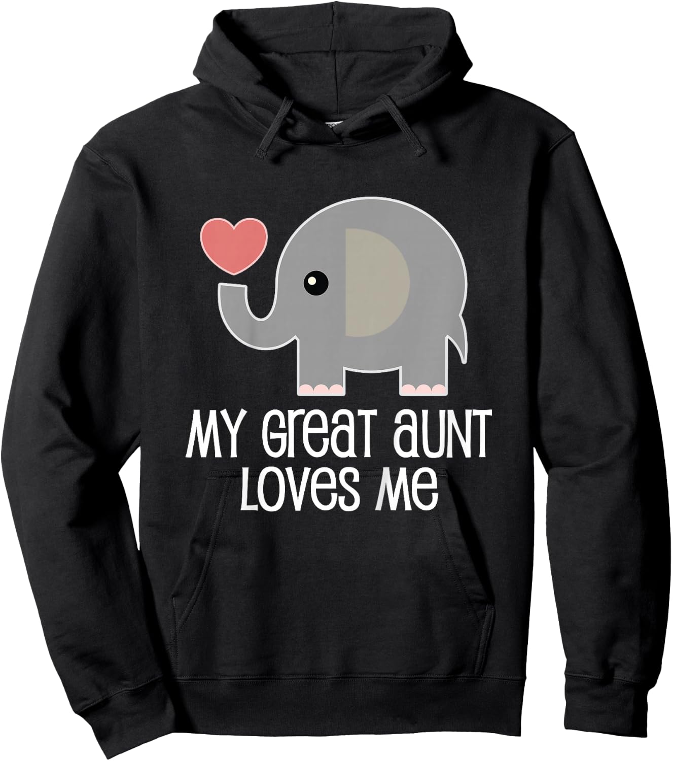 My Great Aunt Loves Me Elephant Hoodie - Hoodie | Black