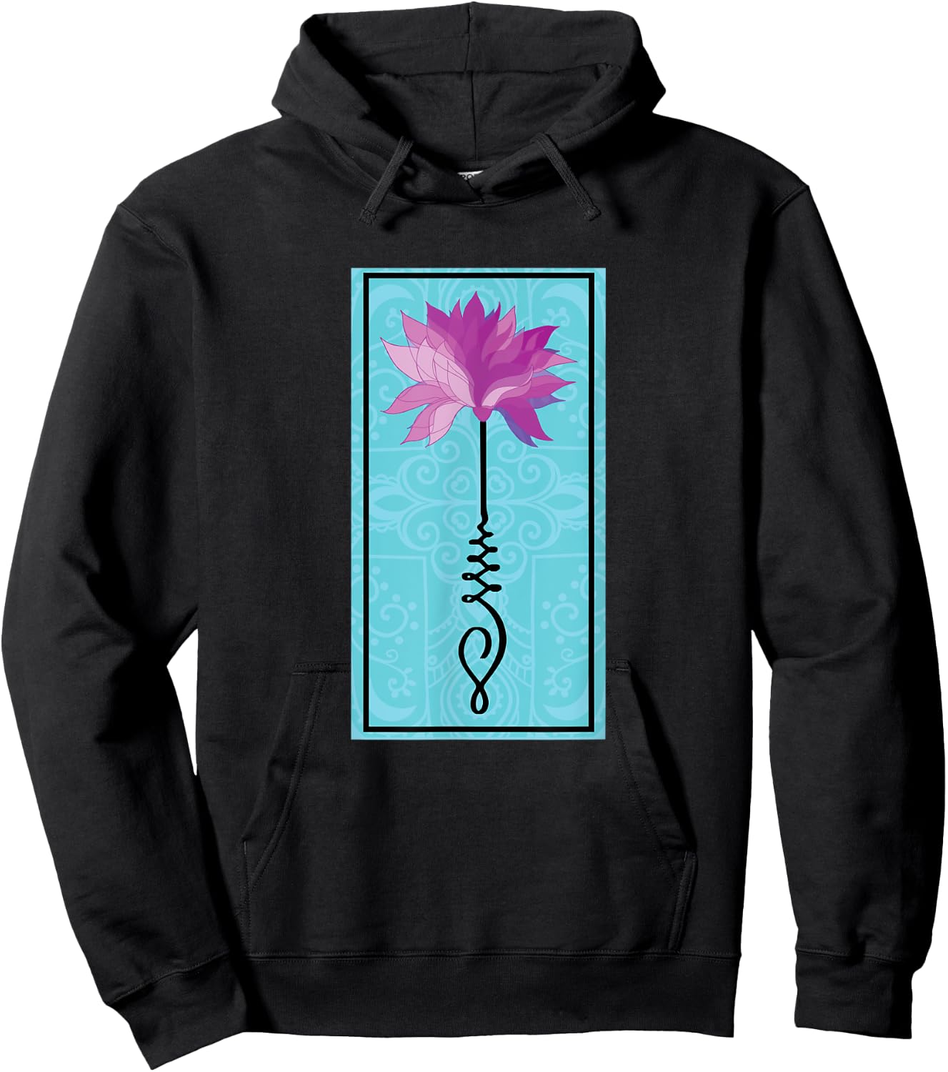 Mandala Unalome Lotus Flower Meditation Hoodie - Hoodie | Black