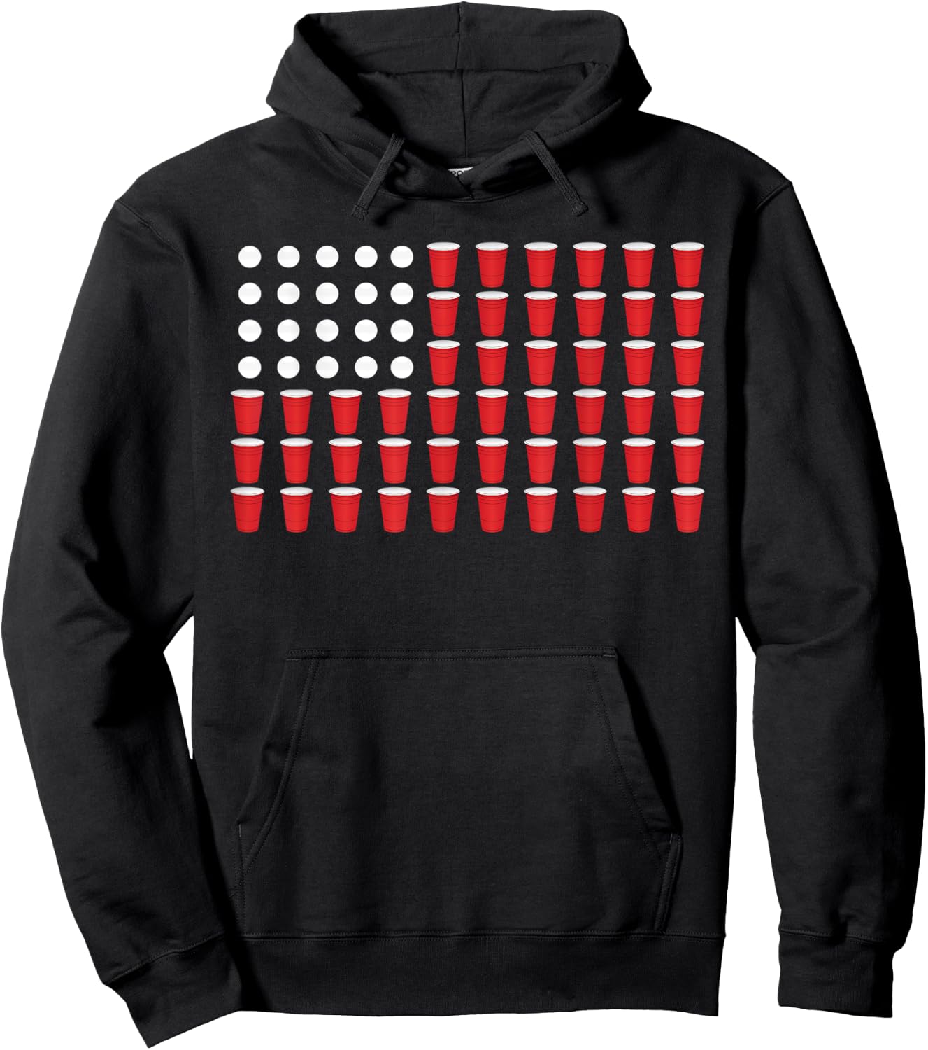 Beer Pong 4th of July American Flag USA America Drinking Hoodie - Hoodie | Black