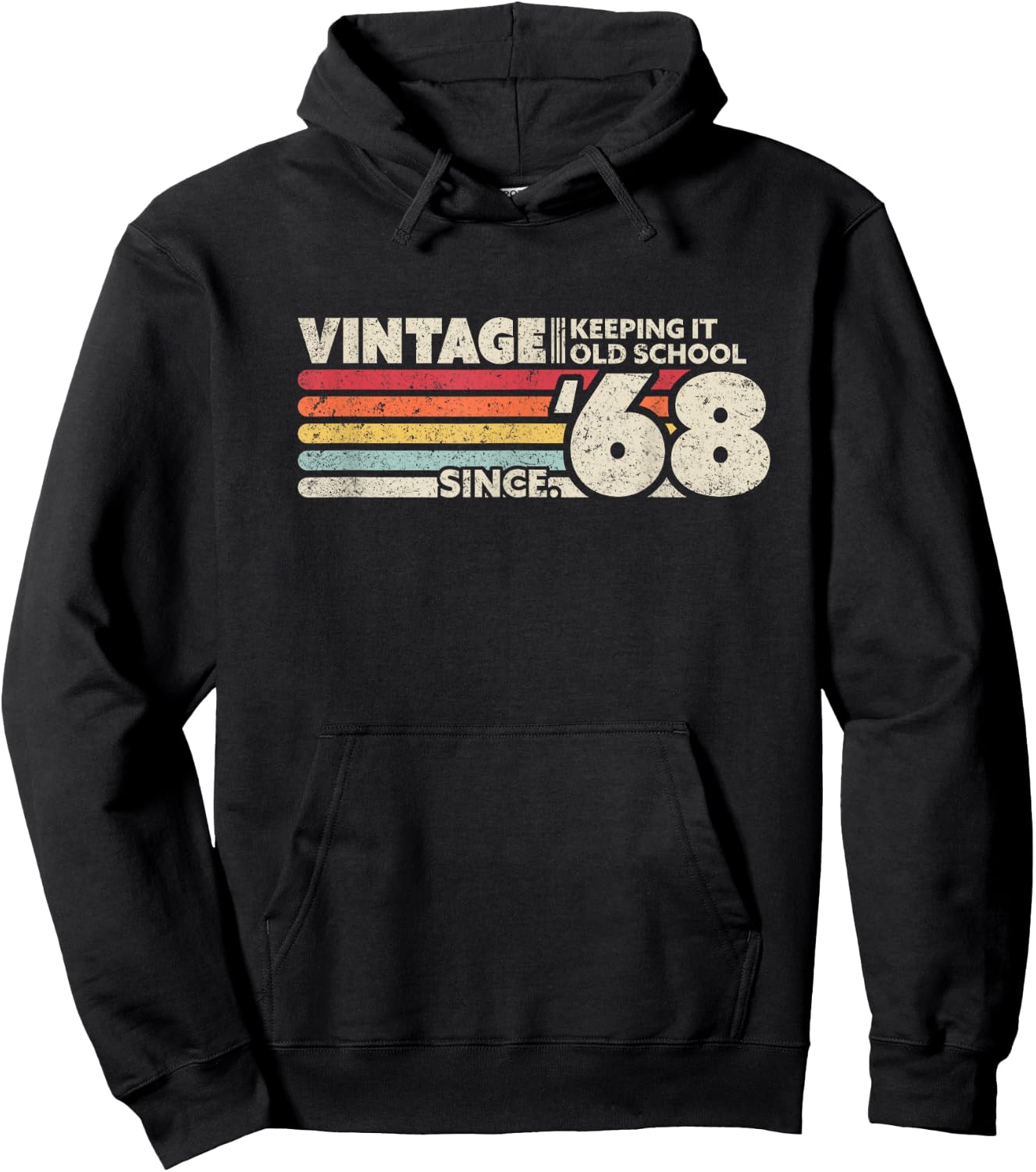 1968 Vintage, Keeping It Old School Since '68 Retro Birthday Hoodie - Hoodie | Black