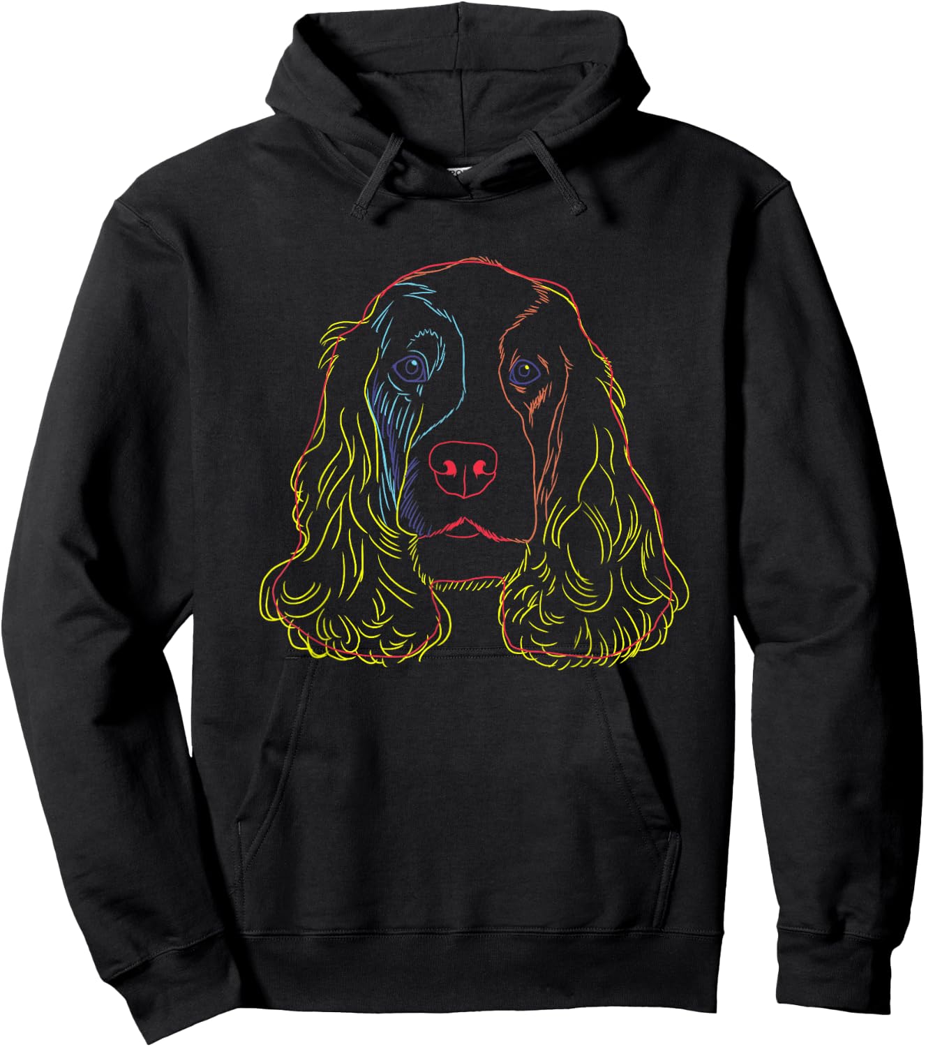 Colourful Dog English Cocker Spaniel Men Women Kids Hoodie - Hoodie | Black