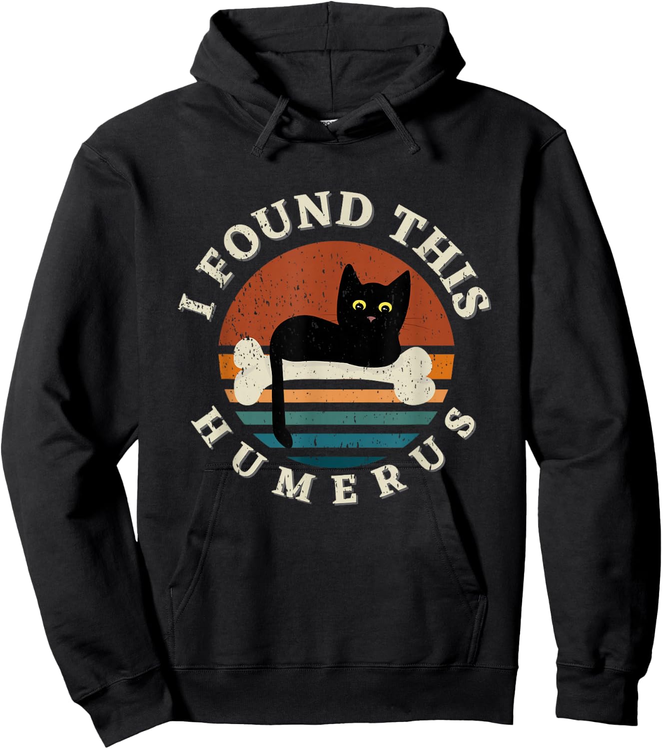 Vintage I Found This Humerus Cat Women - Pun Joke Hoodie - Hoodie | Black