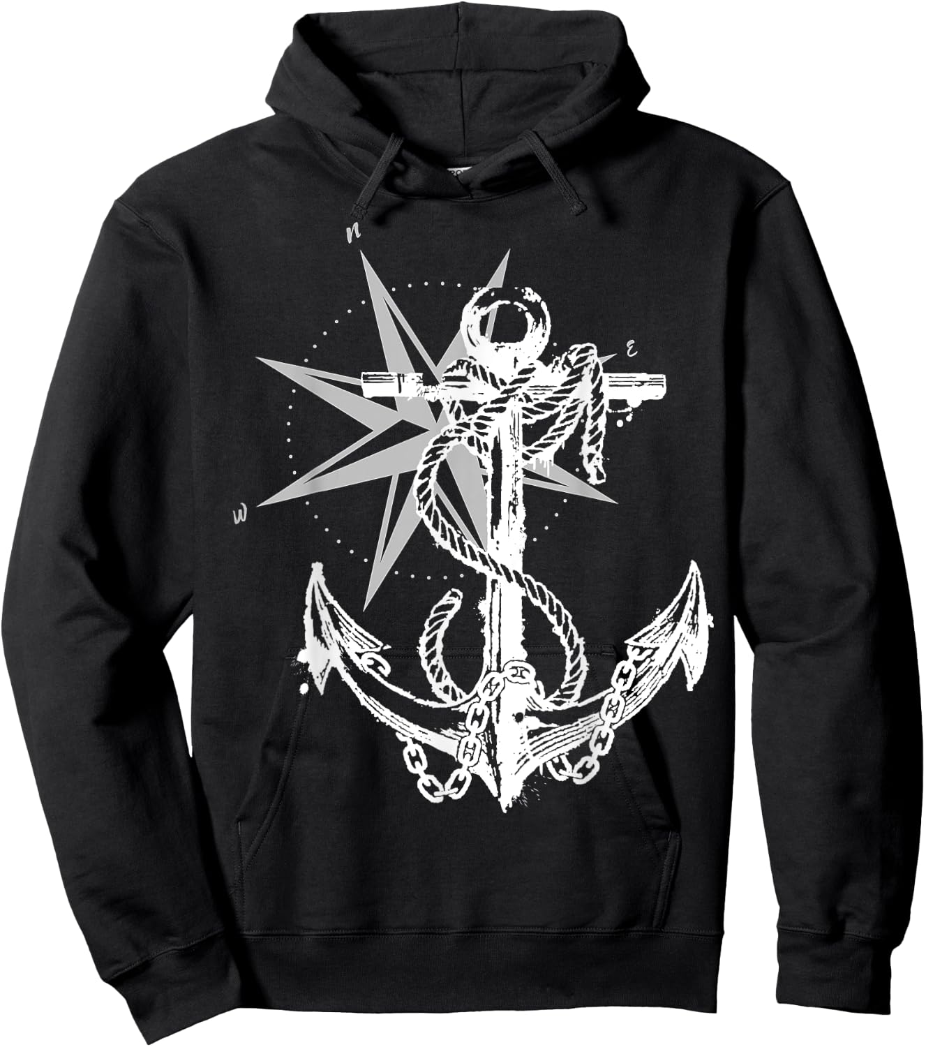 Anker compass design maritime nautical Hoodie - Hoodie | Black
