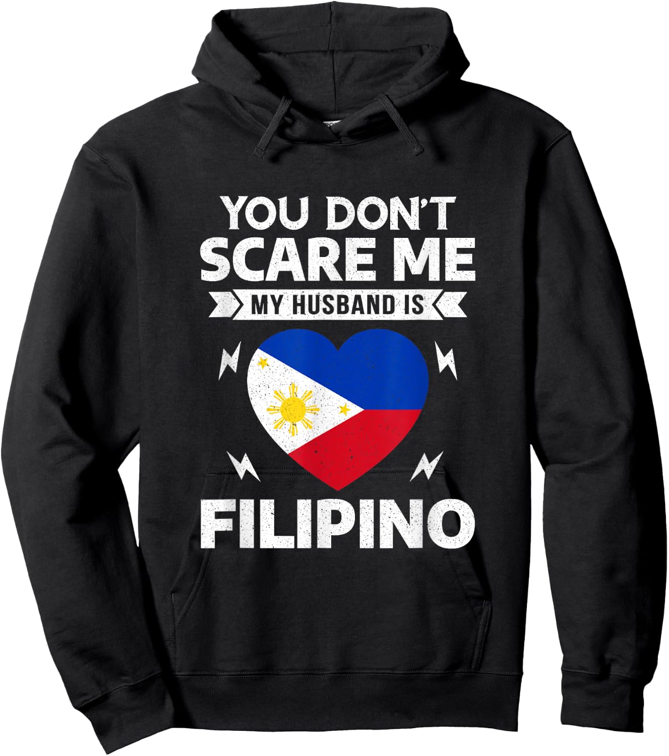 You Don't Scare Me My Husband Is Filipino Halloween Hoodie - Hoodie | Black