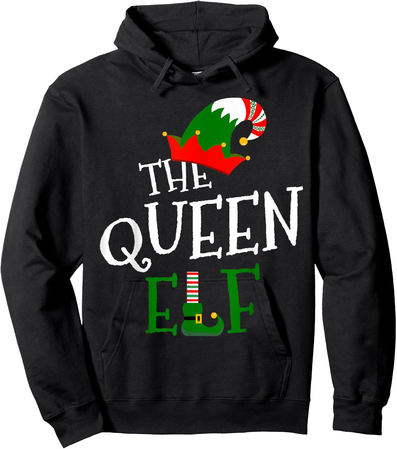 The Queen Elf Family Matching Group Gift Christmas Costume Hoodie - Hoodie | Black