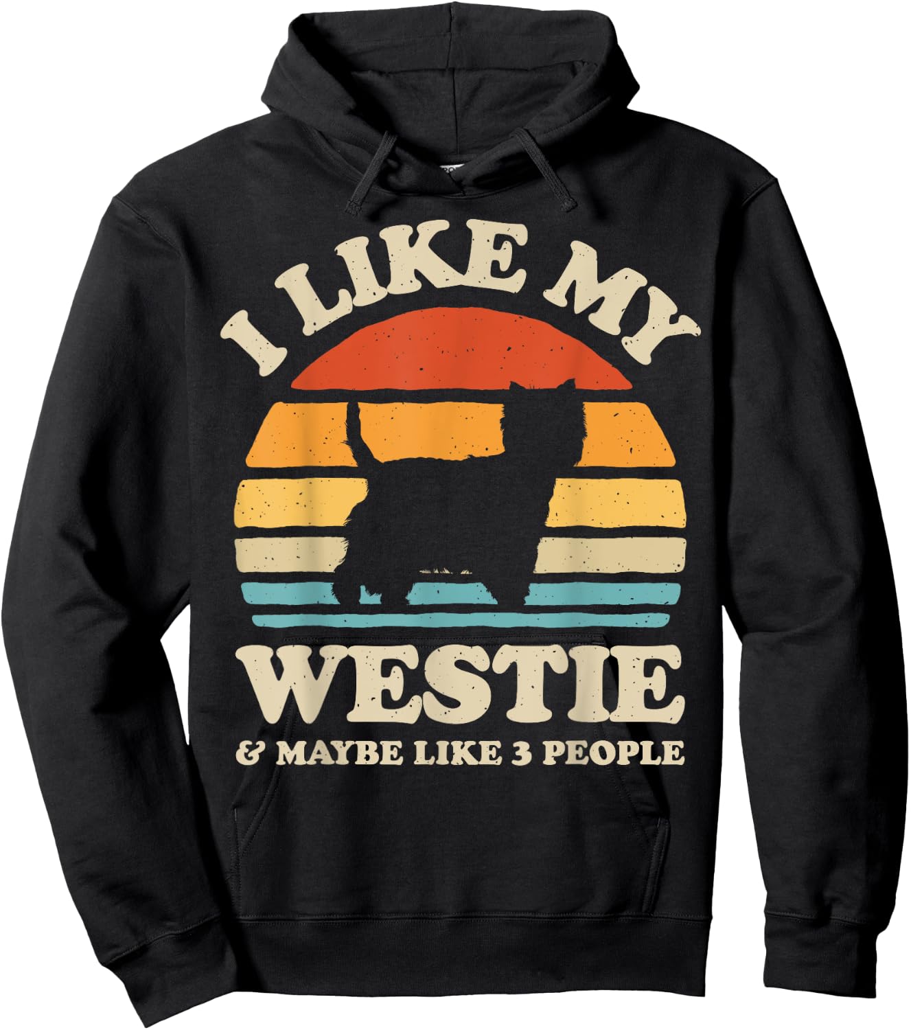 I Like My Westie West Highland White Terrier Dog Lover Retro Hoodie - Hoodie | Black