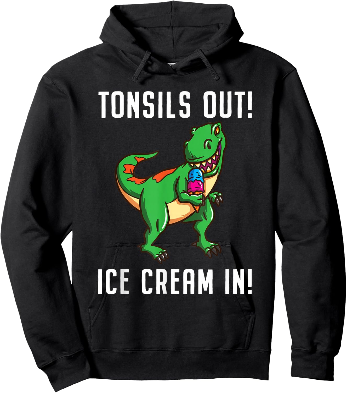 Tonsil Removal Surgery Recovery T Rex Hoodie - Hoodie | Black